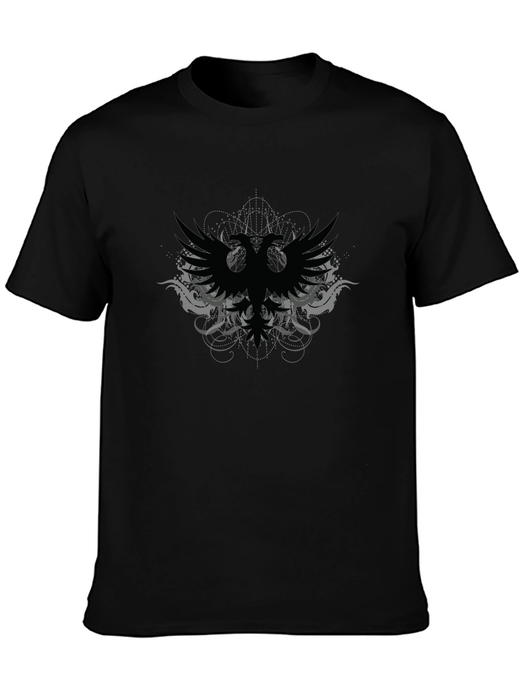 Black Graphic Tee - Double Headed Eagle Design
