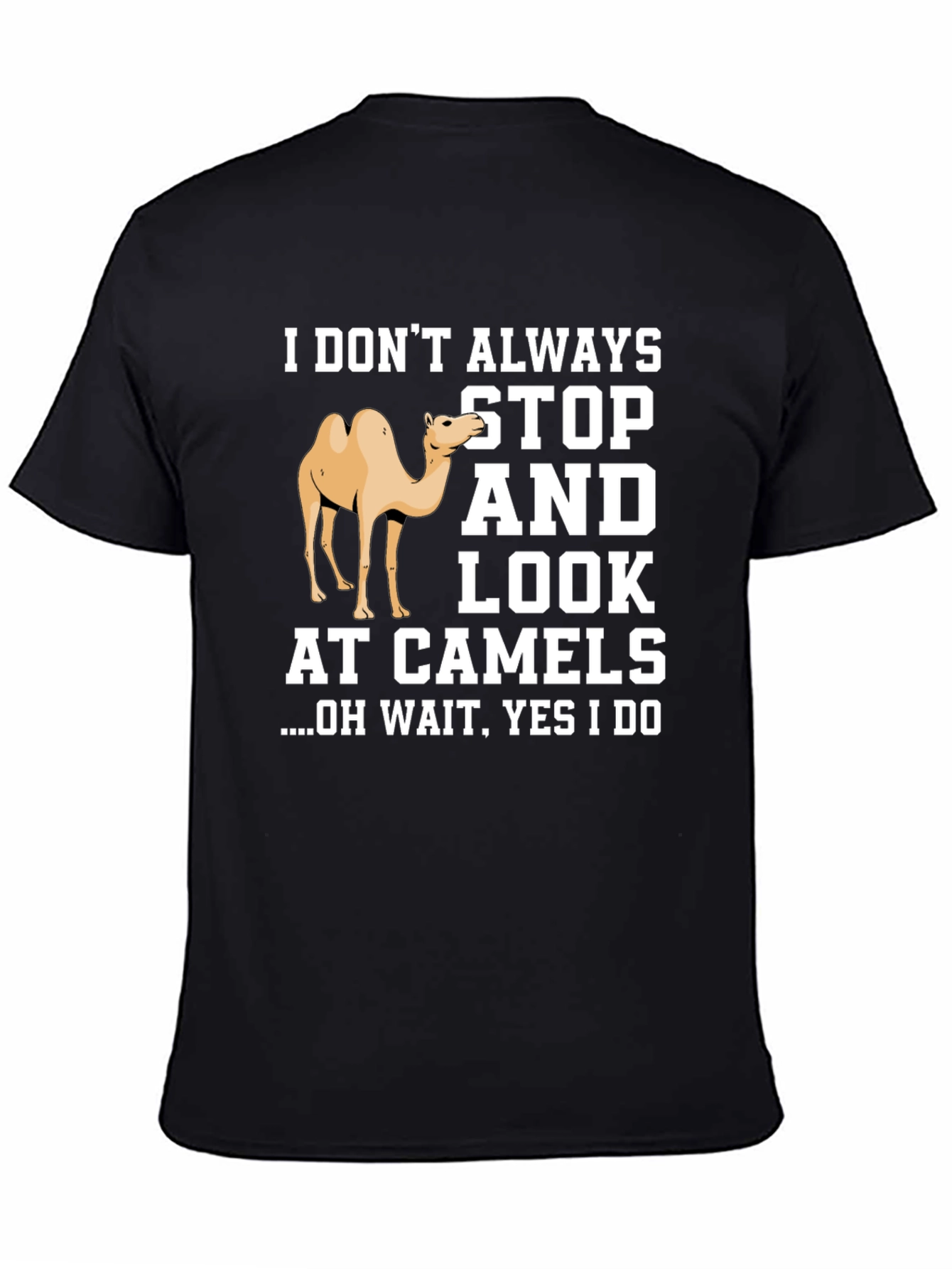 Funny Camel Graphic T-Shirt - I Always Stop and Look