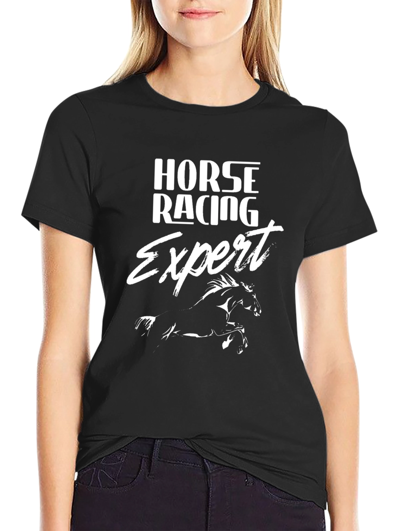 Horse Racing Expert Black Graphic Tee