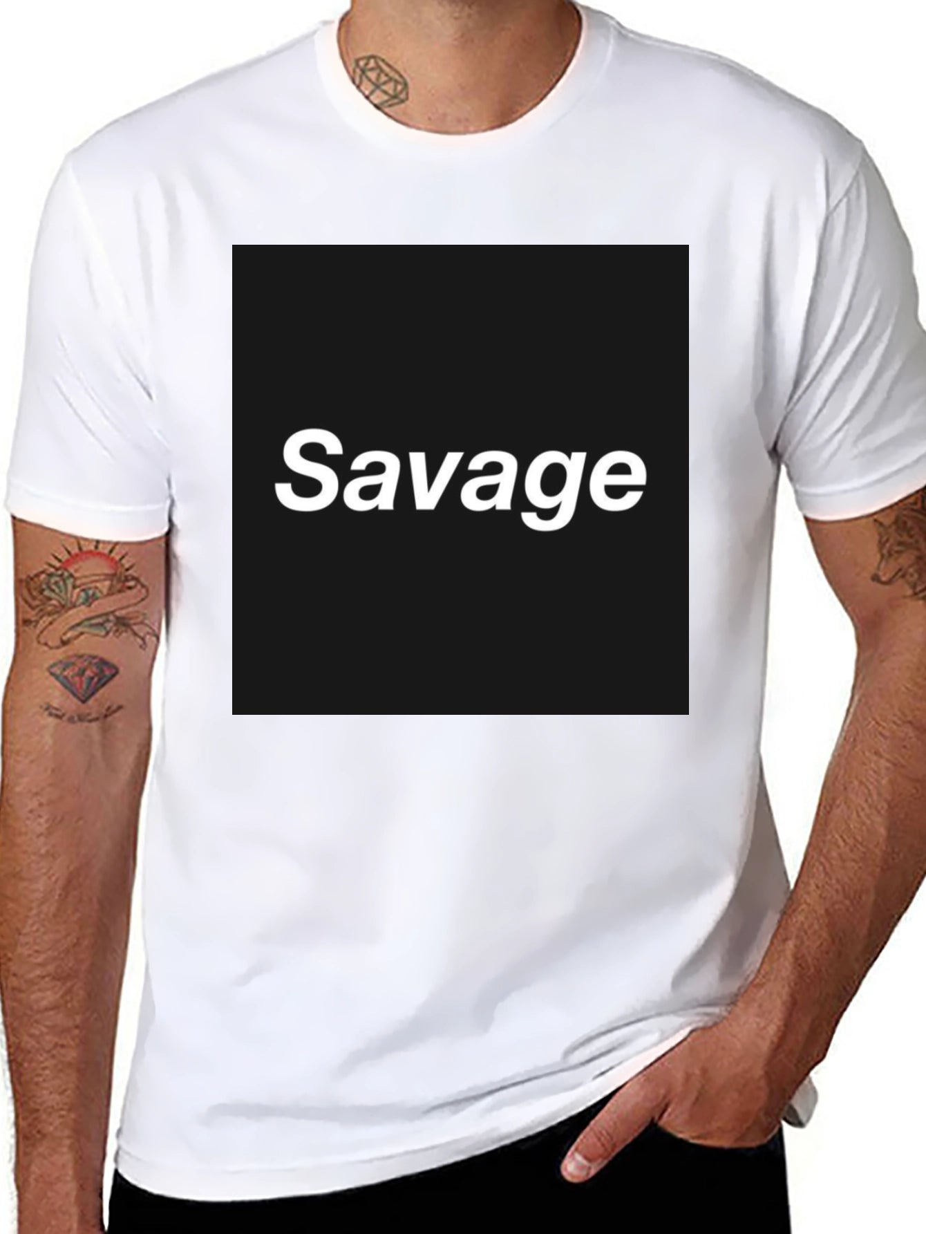 Savage Graphic Tee - Bold Black T-Shirt