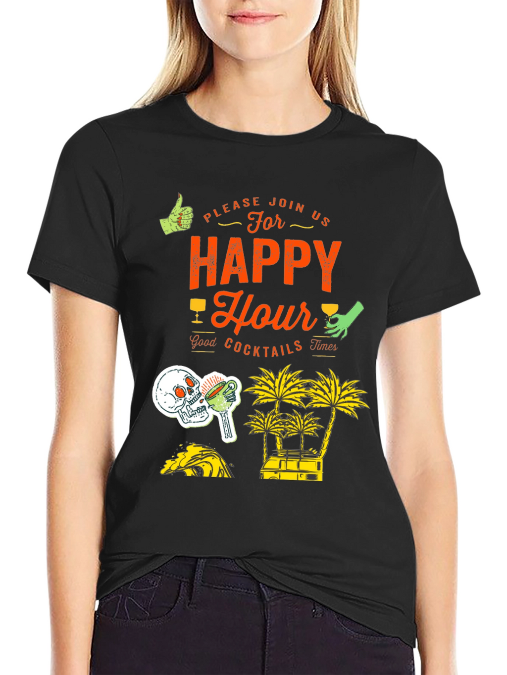 Happy Hour Graphic Print Tee