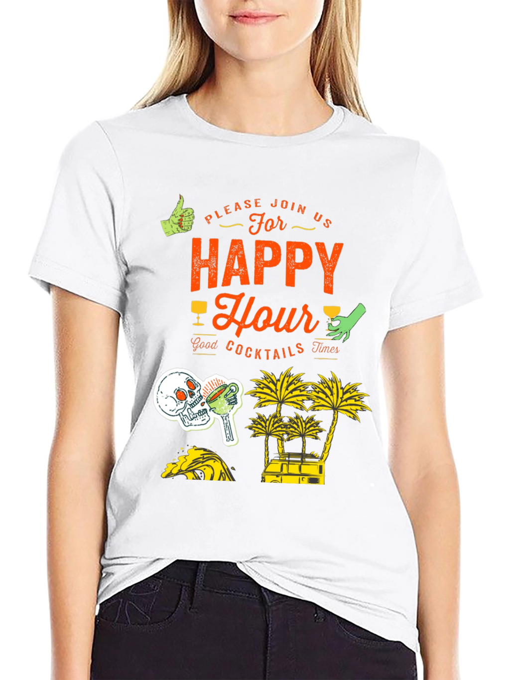 Happy Hour Graphic Print Tee