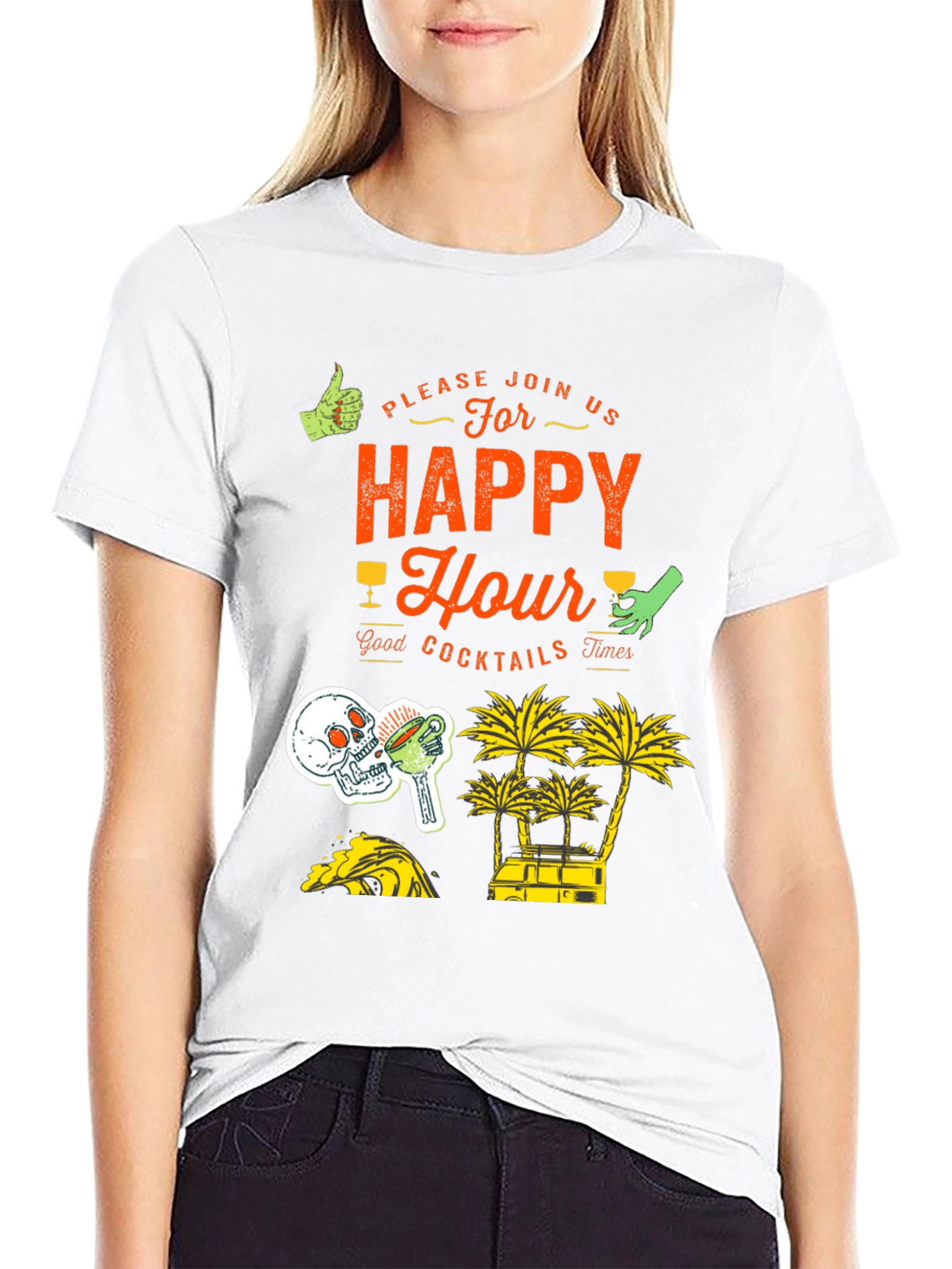 Happy Hour Graphic Print Tee