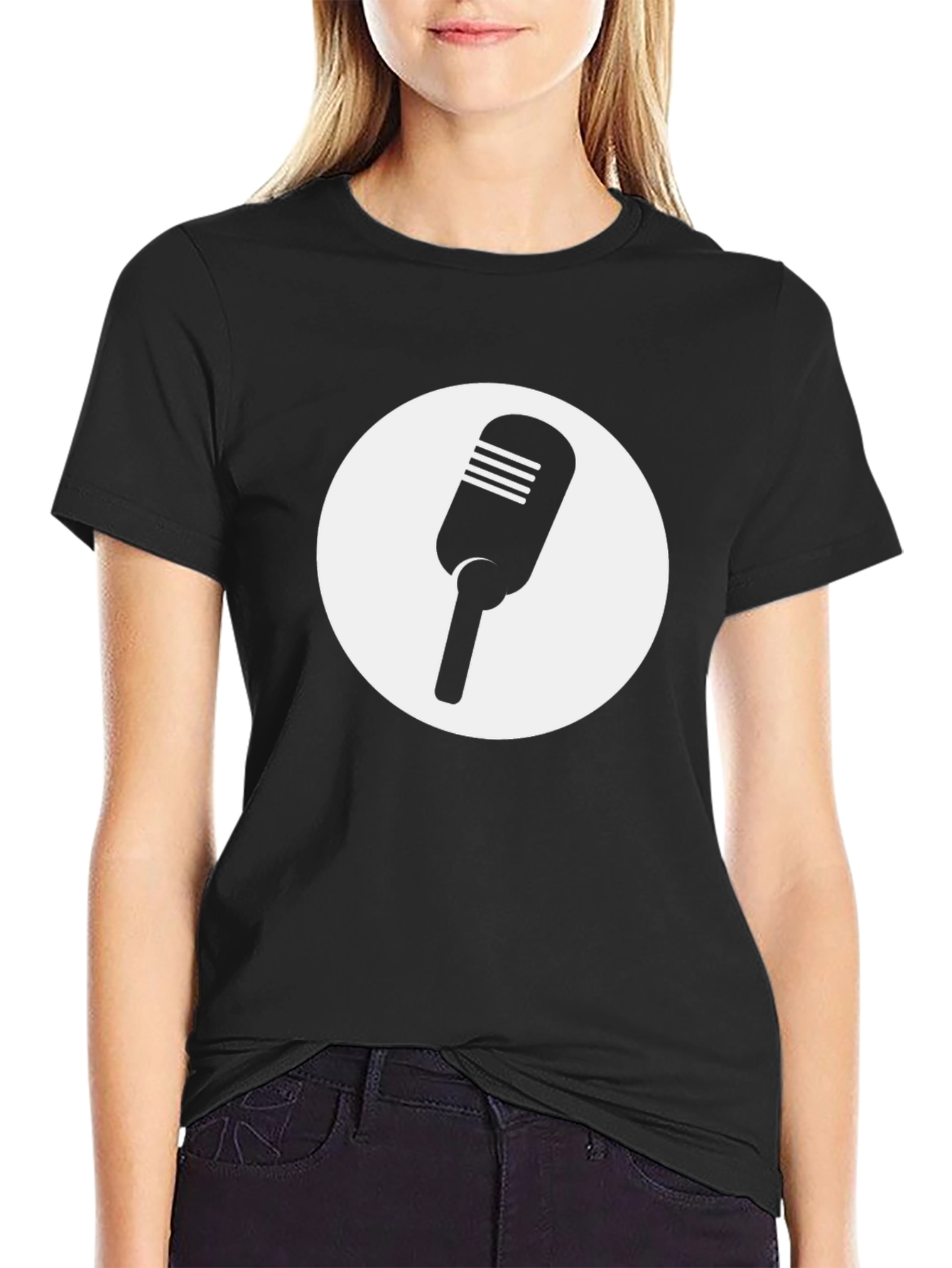 Retro Microphone Graphic Tee - Classic Style