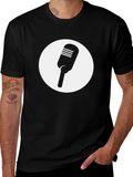 Retro Microphone Graphic Tee - Classic Style