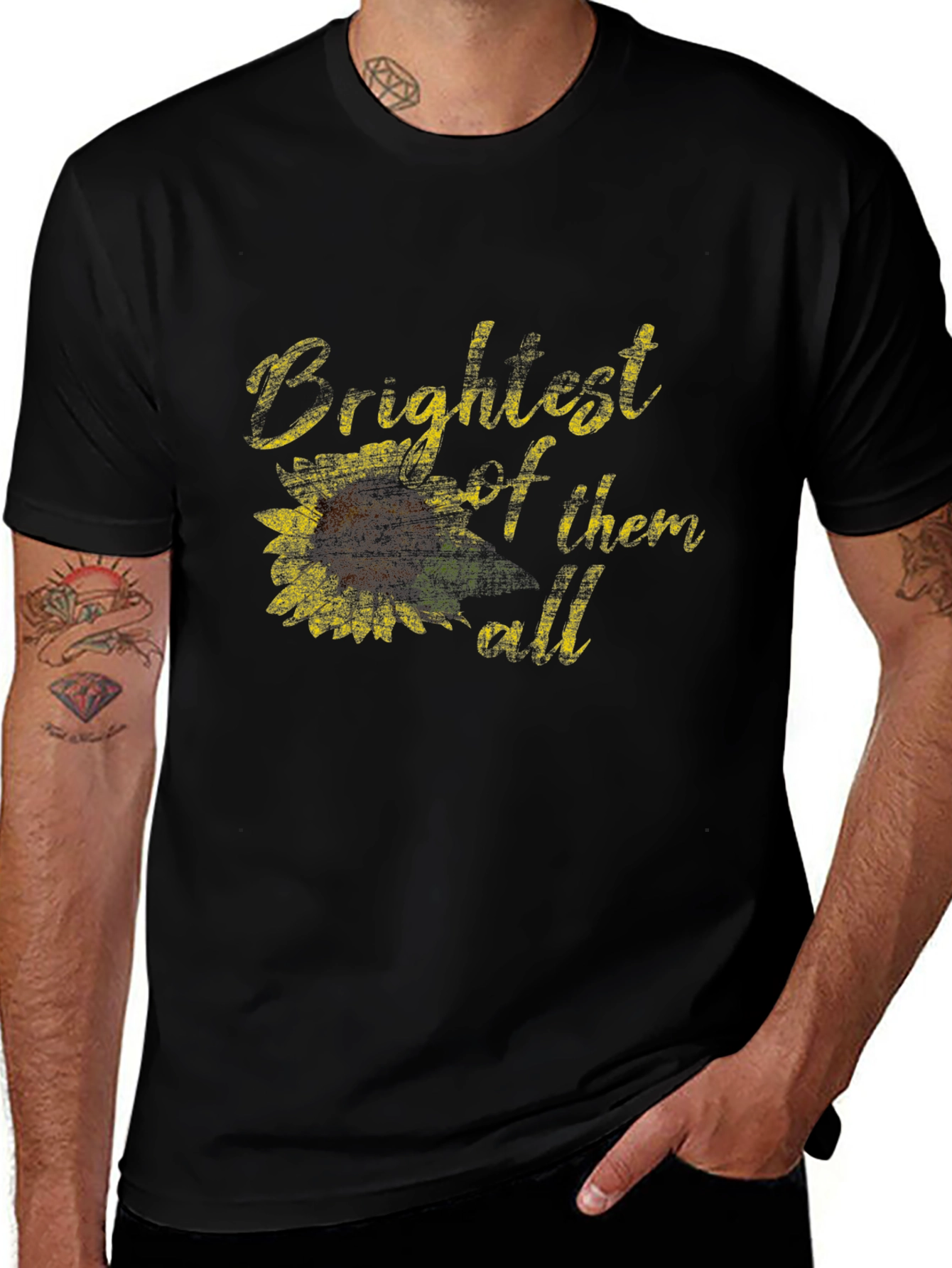 Brightest Sunflower Black Tee