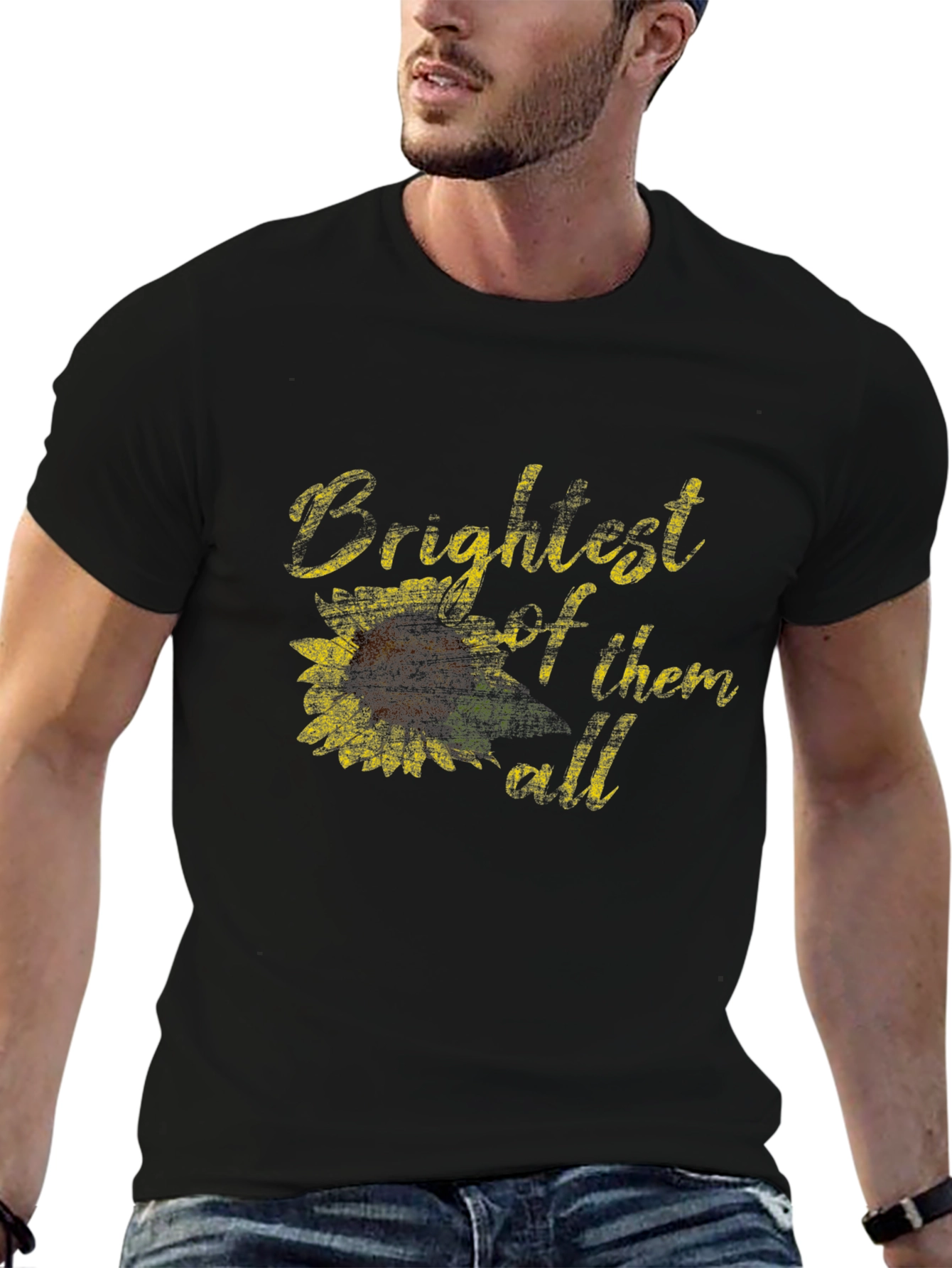 Brightest Sunflower Black Tee