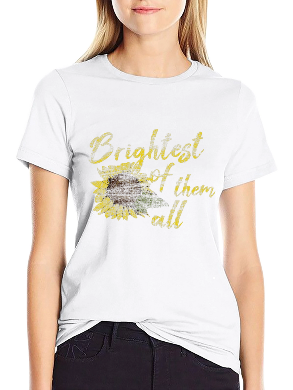 Brightest Sunflower Black Tee