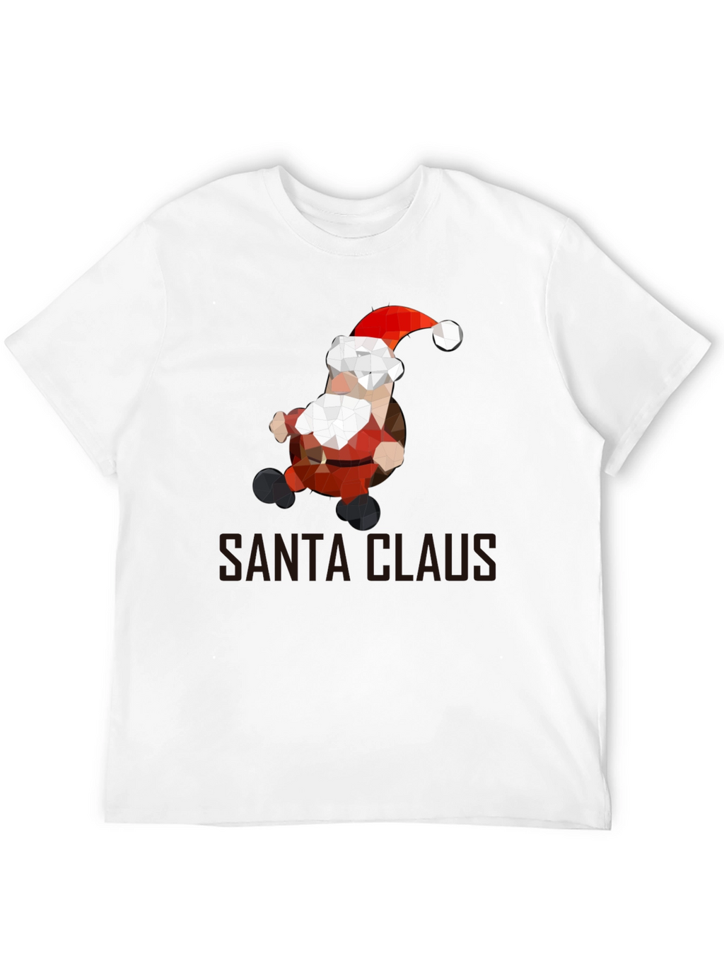 Geometric Santa T-Shirt - Holiday Cheer