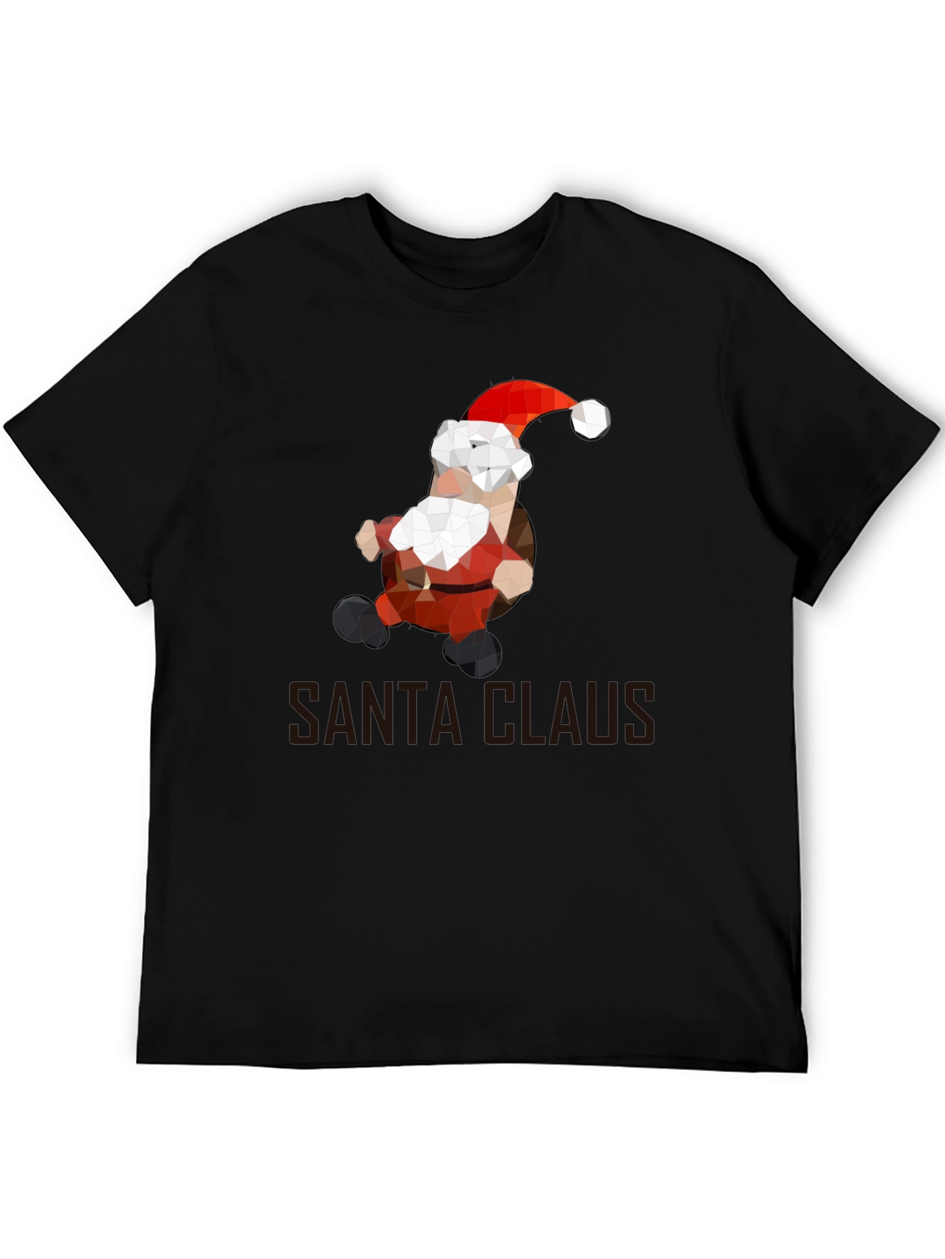 Geometric Santa T-Shirt - Holiday Cheer