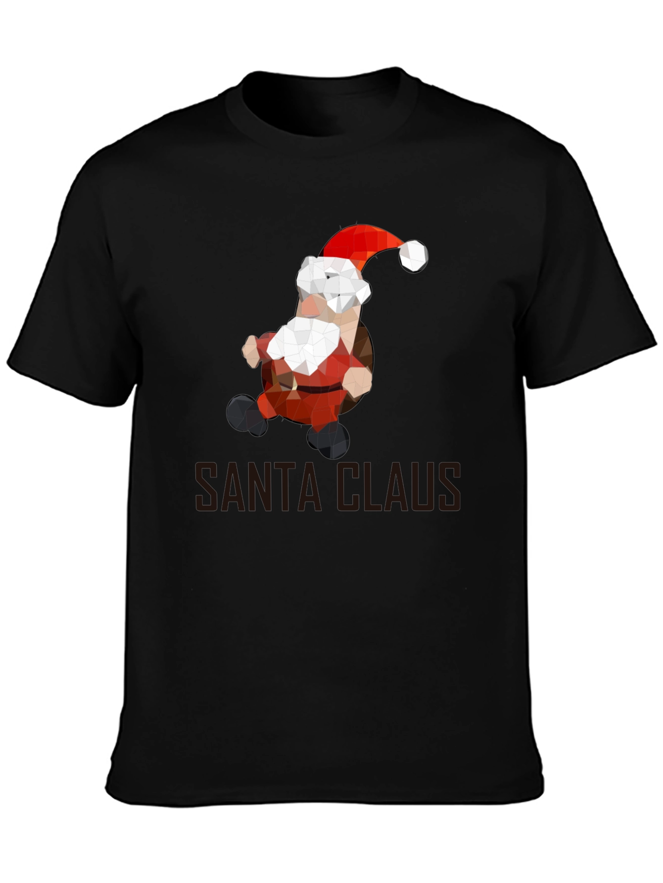 Geometric Santa T-Shirt - Holiday Cheer