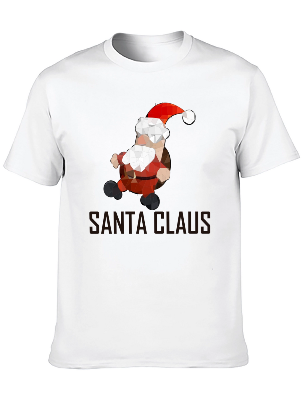 Geometric Santa T-Shirt - Holiday Cheer