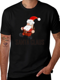 Geometric Santa T-Shirt - Holiday Cheer