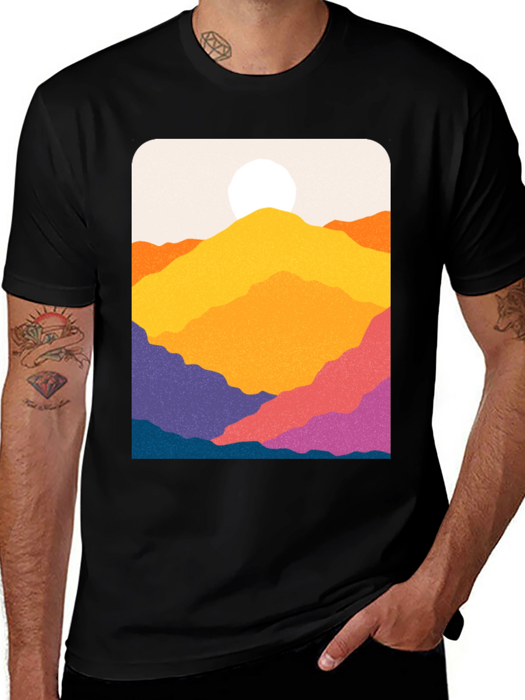 Vibrant Mountain Vista Graphic Tee