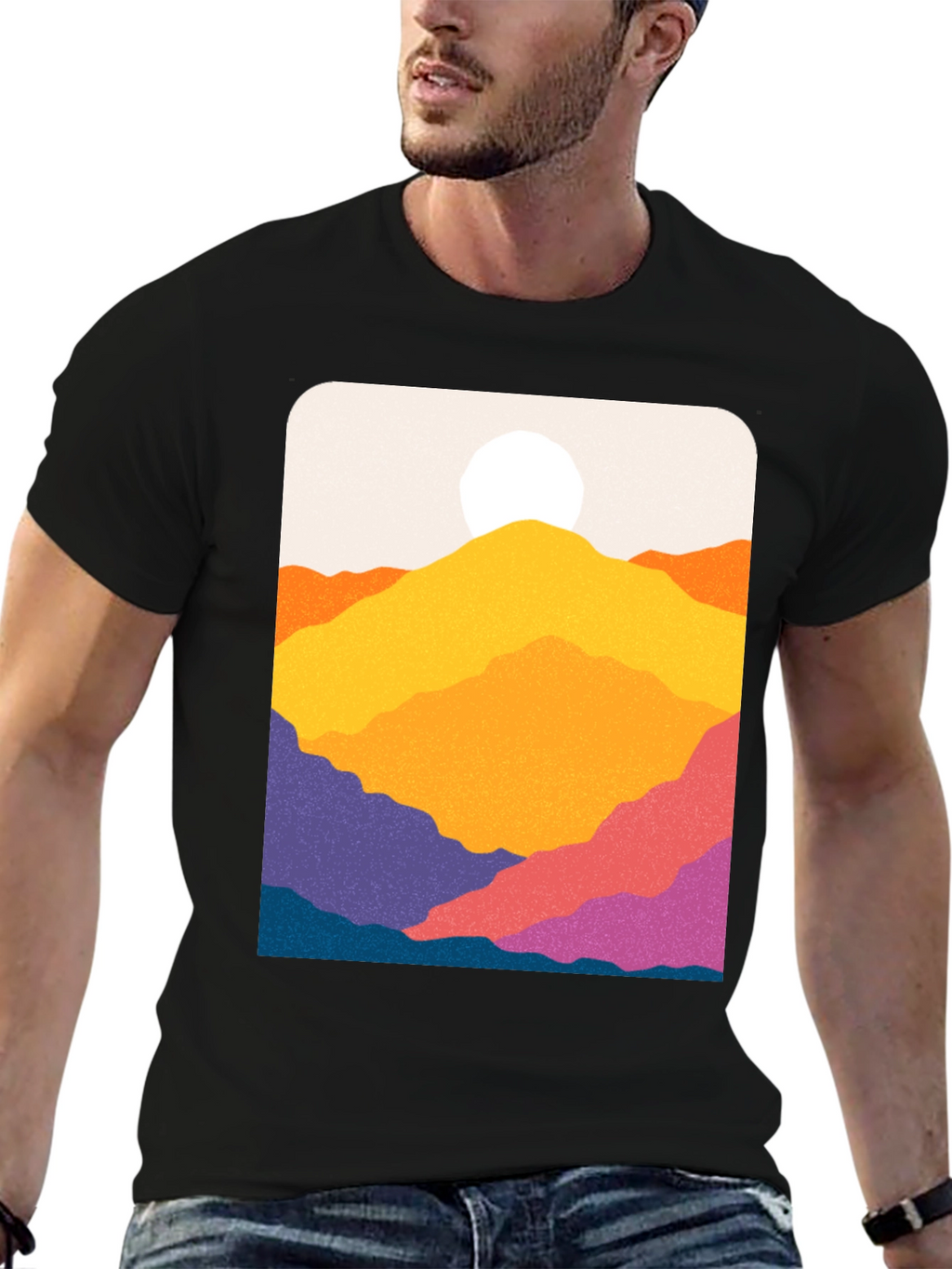 Vibrant Mountain Vista Graphic Tee