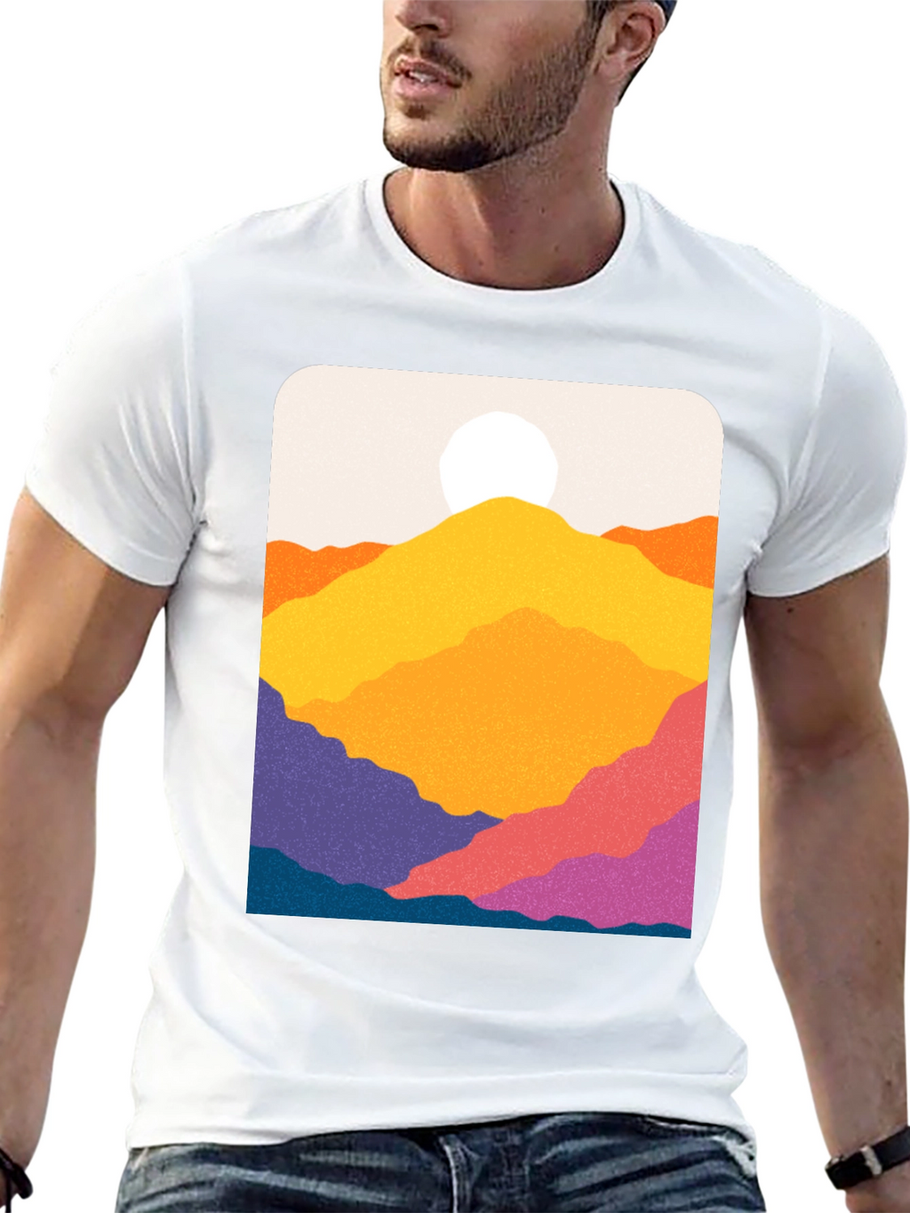 Vibrant Mountain Vista Graphic Tee
