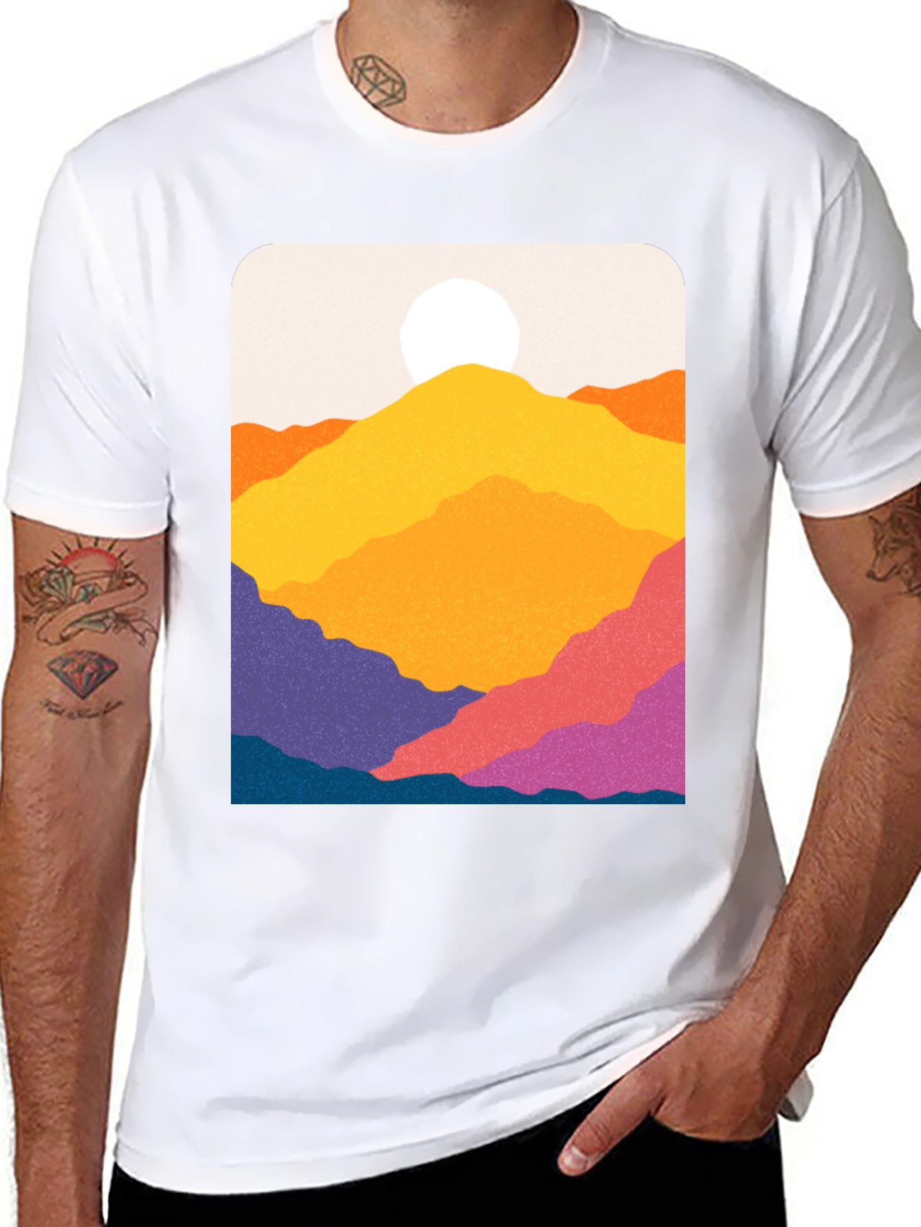 Vibrant Mountain Vista Graphic Tee