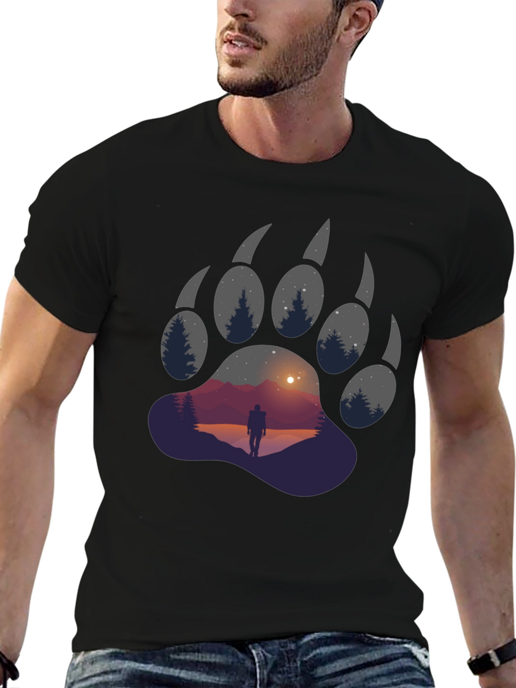 Bear Paw Graphic Tee - Adventure Awaits
