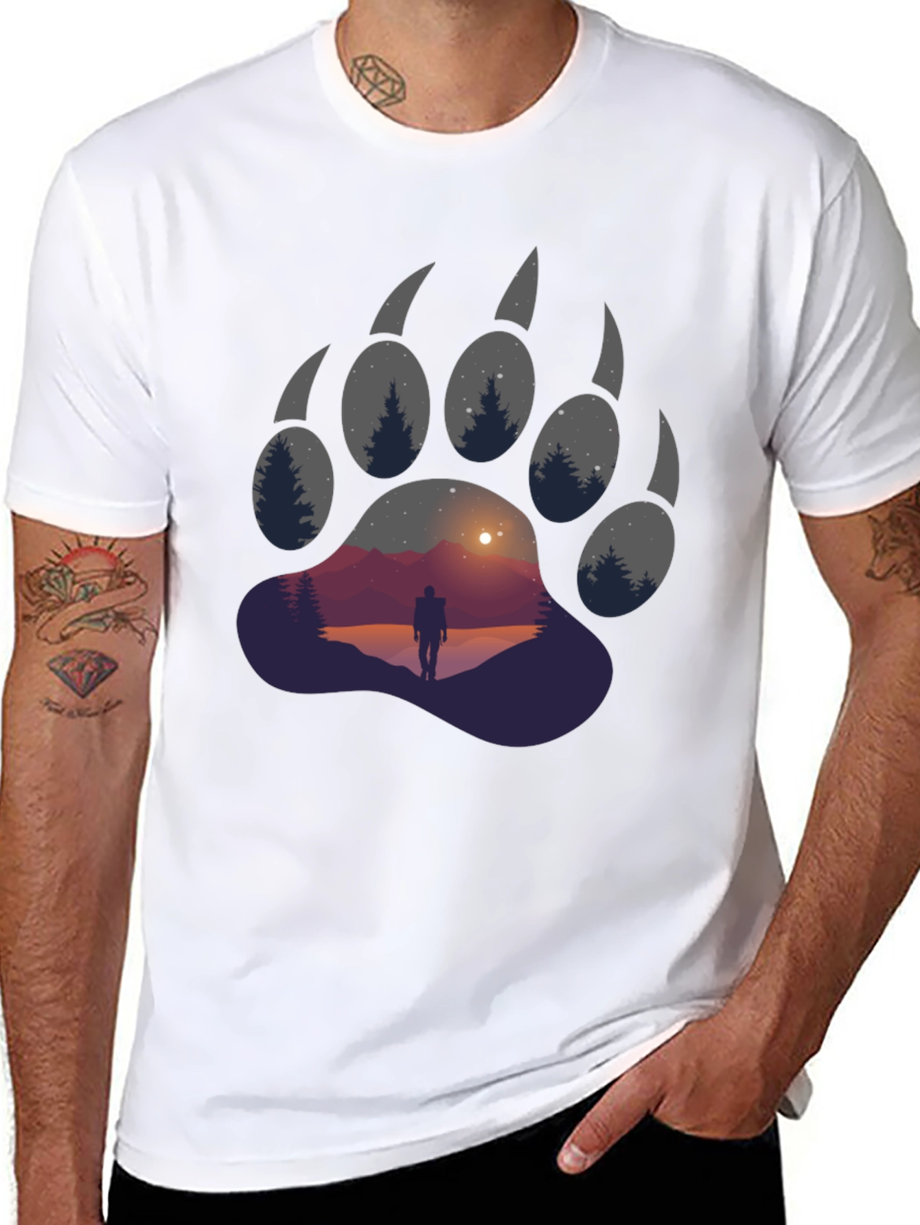 Bear Paw Graphic Tee - Adventure Awaits