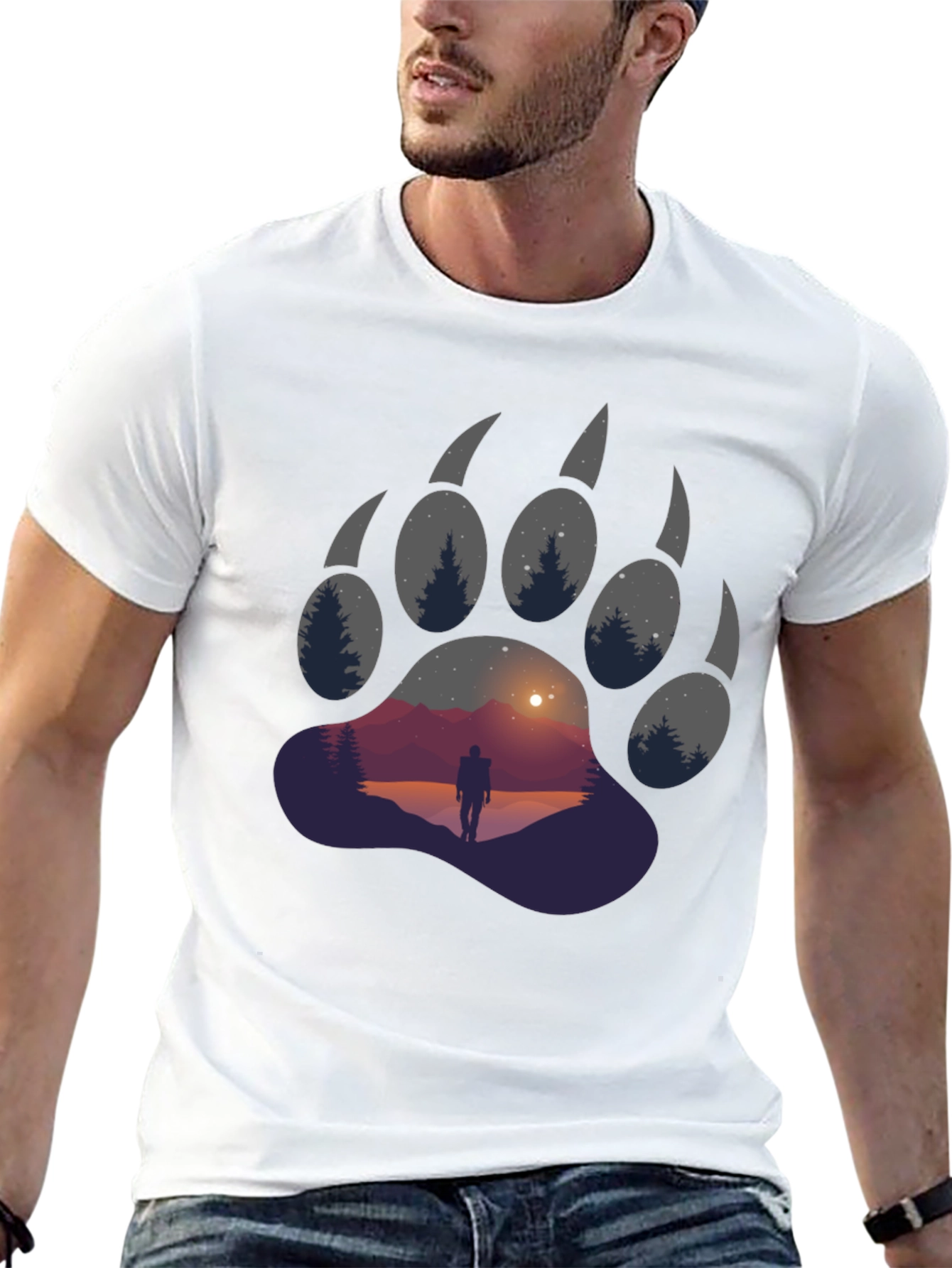 Bear Paw Graphic Tee - Adventure Awaits