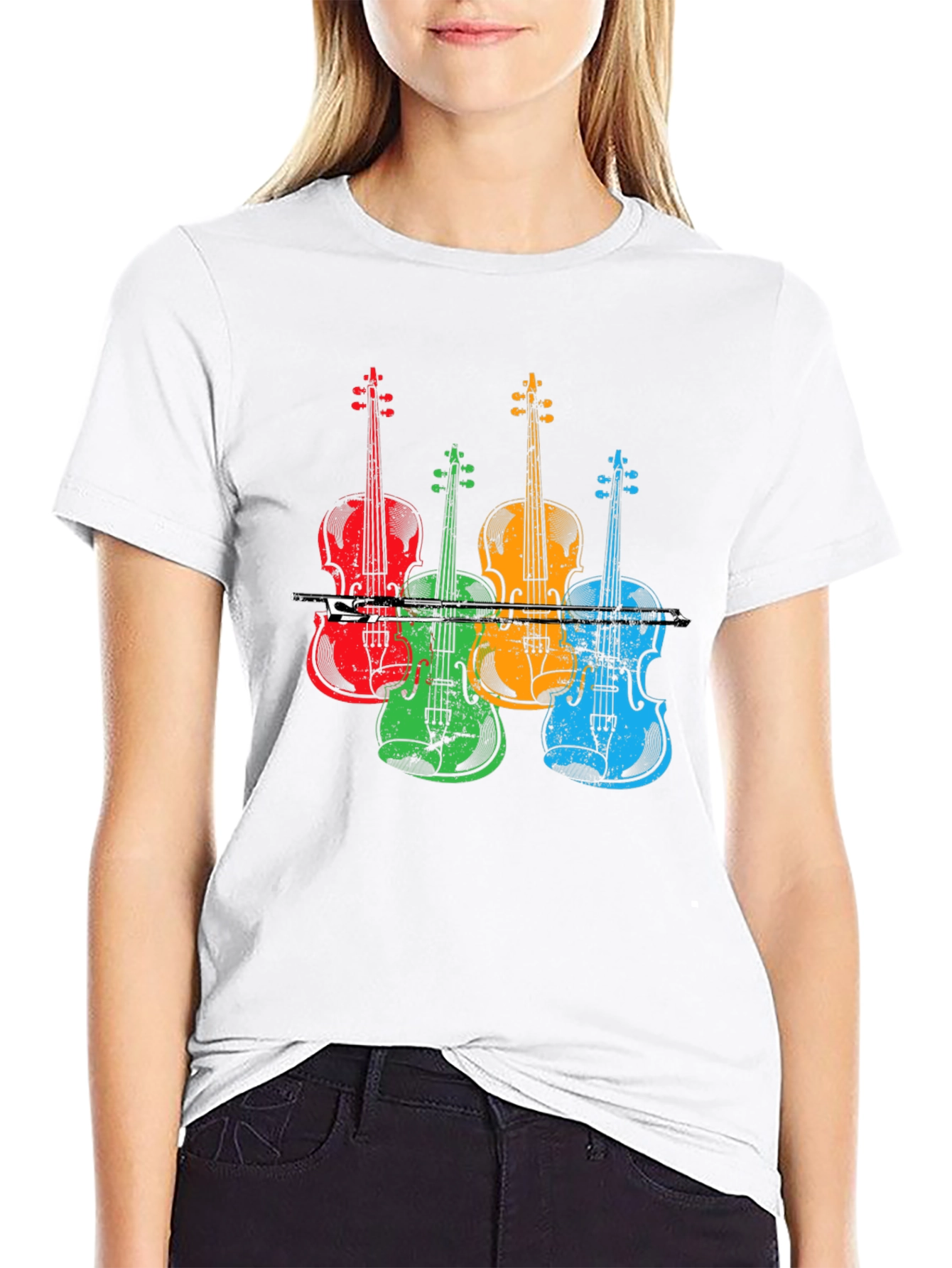 Colorful Violin Music T-Shirt