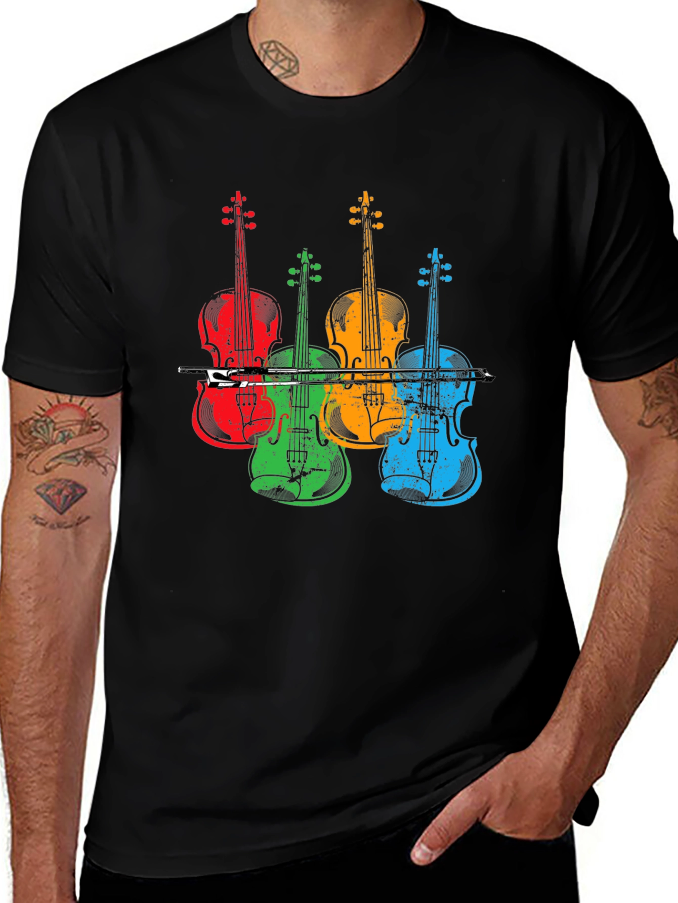Colorful Violin Music T-Shirt