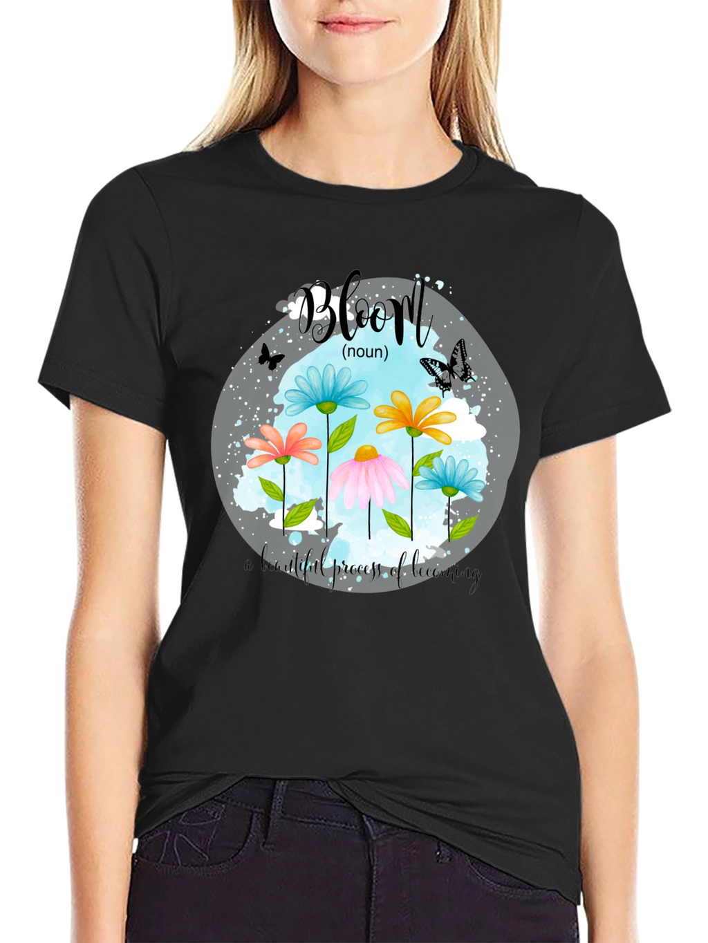 Bloom Noun Graphic Tee - Black