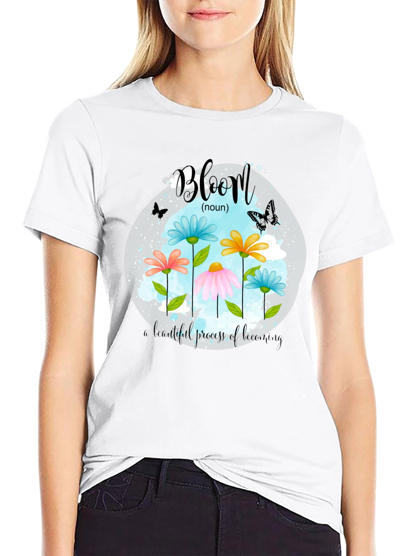 Bloom Noun Graphic Tee - Black