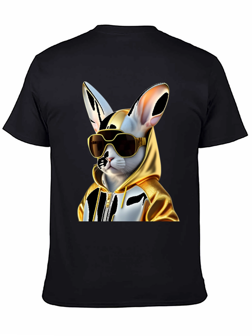 Cool Cat Hoodie Tee - Black Cotton Blend