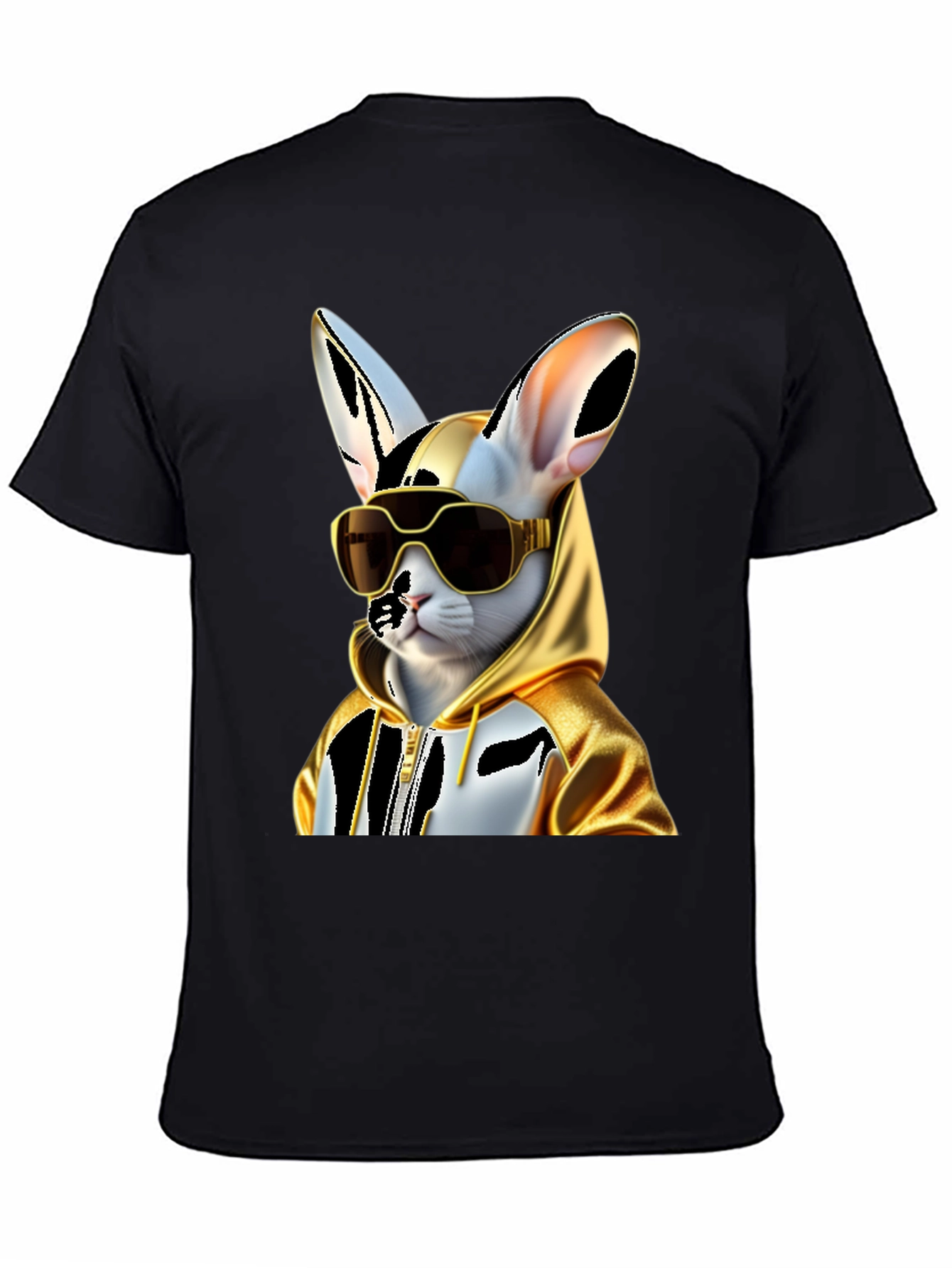Cool Cat Hoodie Tee - Black Cotton Blend