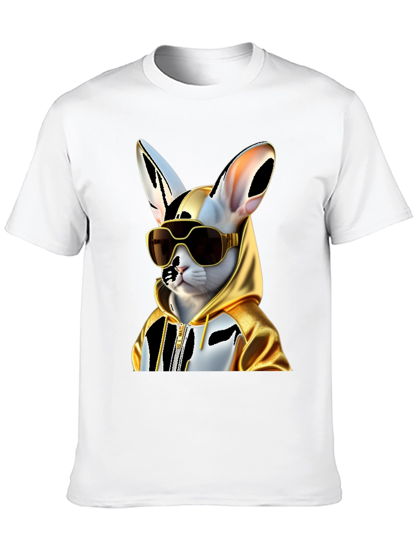 Cool Cat Hoodie Tee - Black Cotton Blend