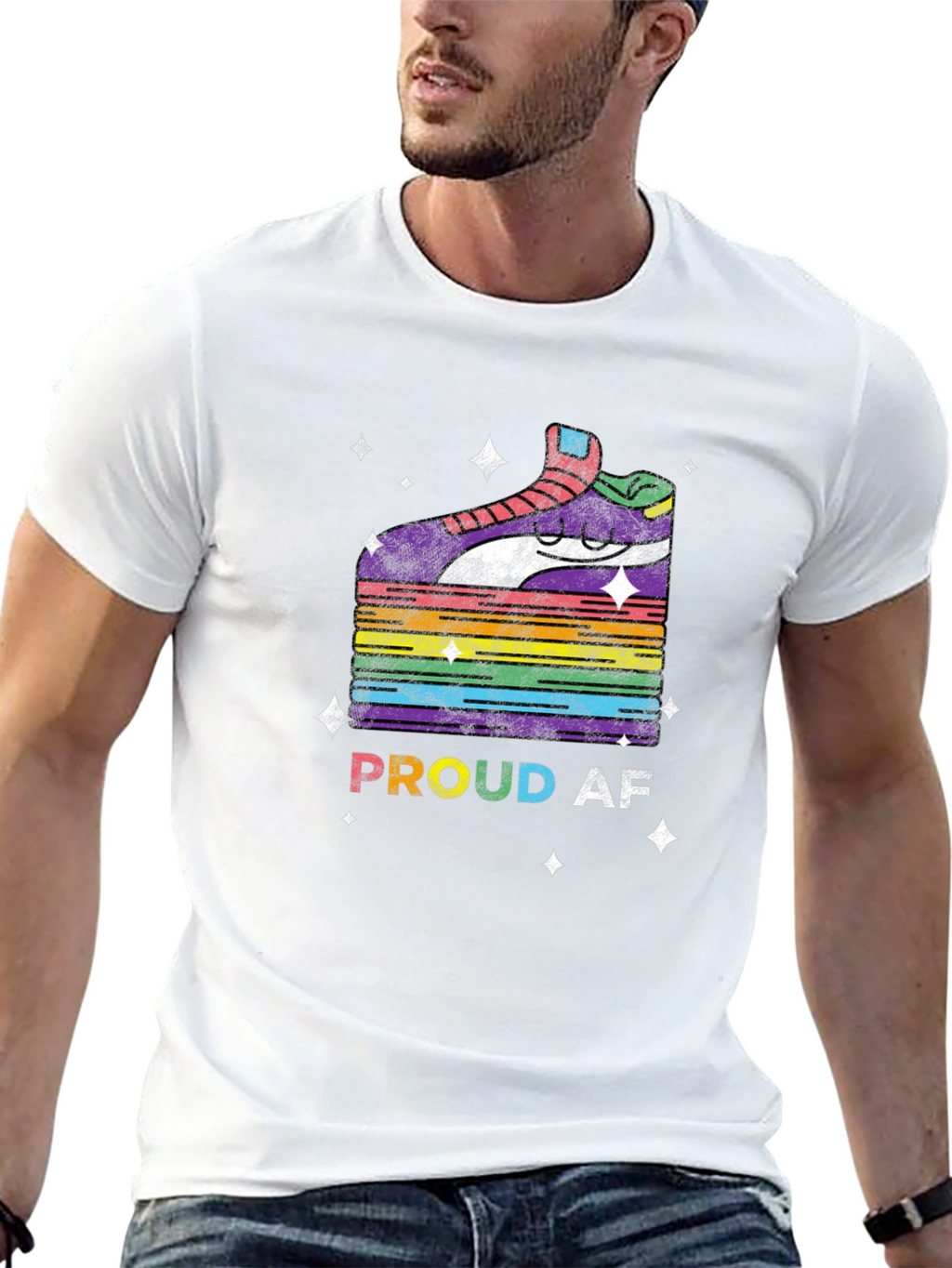 Proud AF Pride Rainbow Shoe T-Shirt