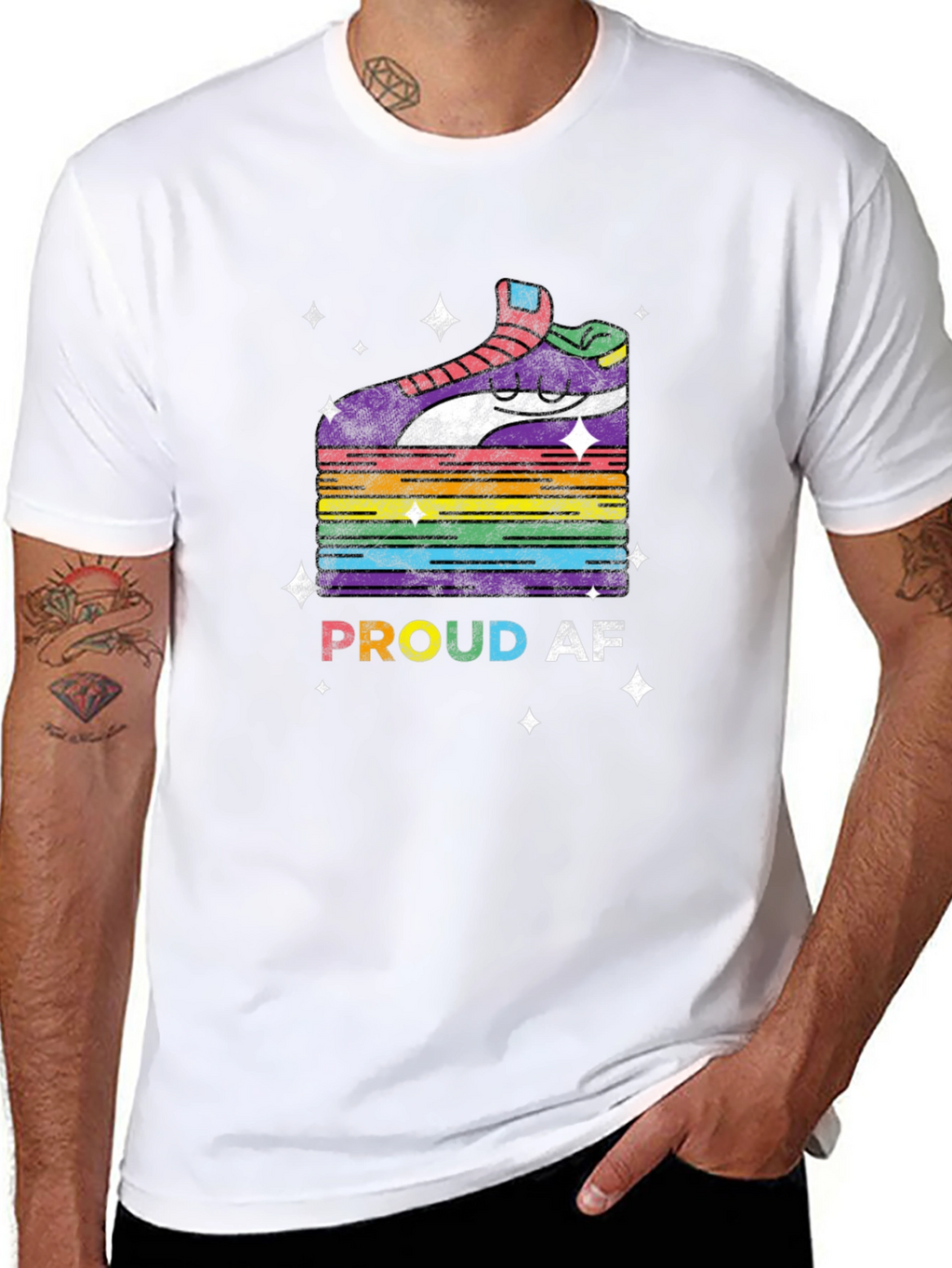 Proud AF Pride Rainbow Shoe T-Shirt