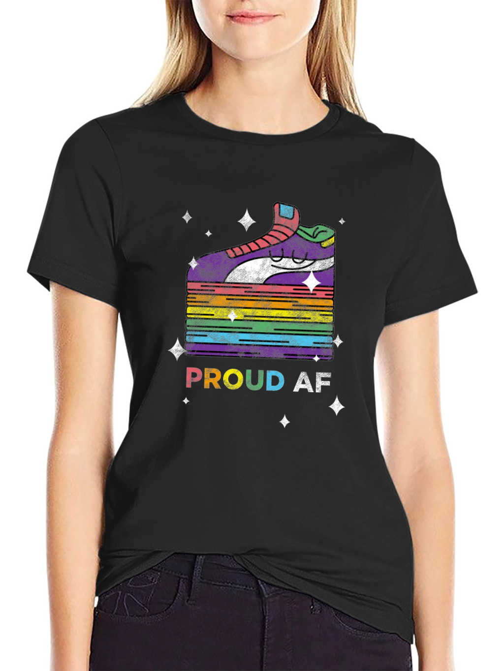Proud AF Pride Rainbow Shoe T-Shirt