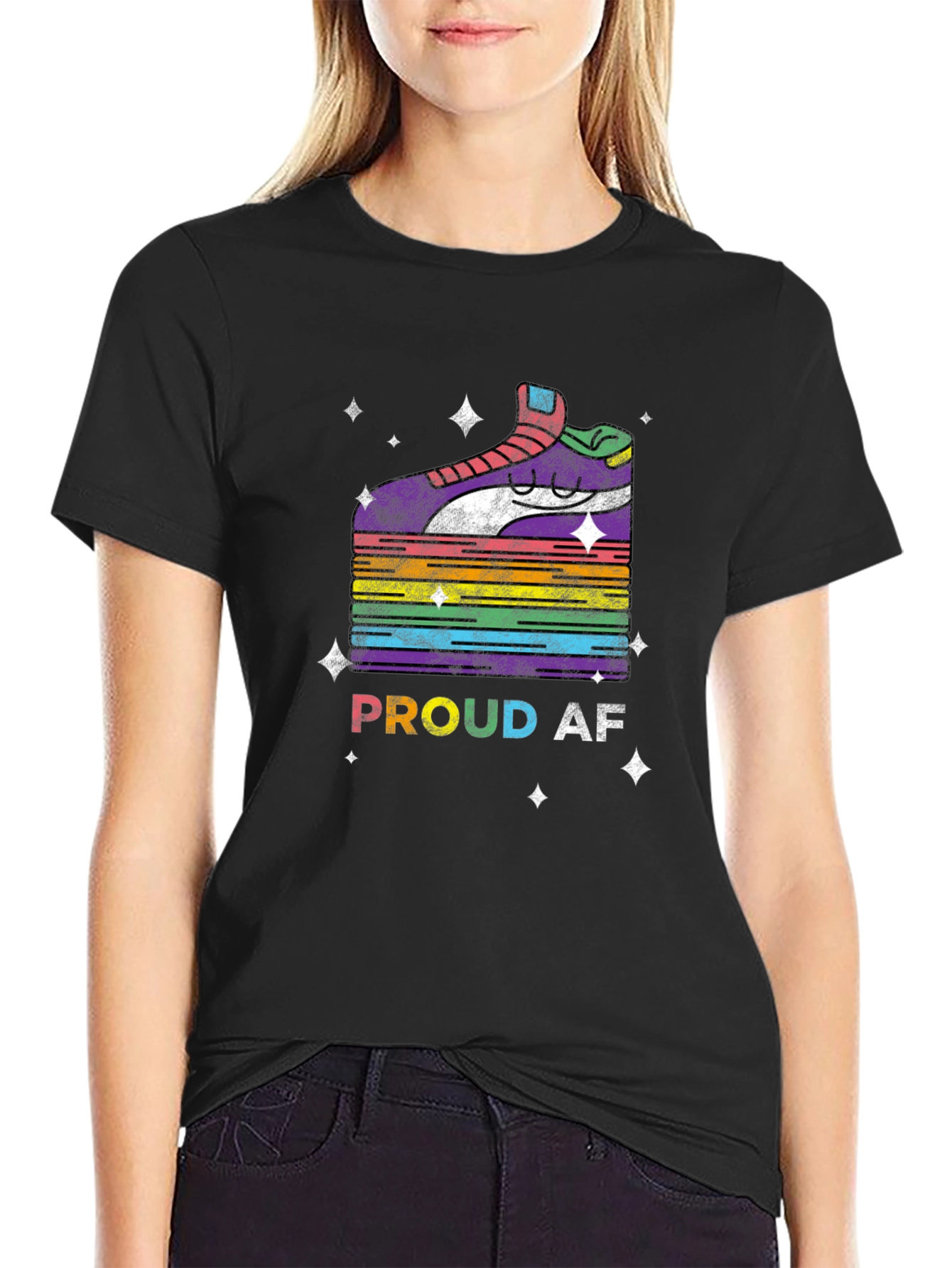 Proud AF Pride Rainbow Shoe T-Shirt
