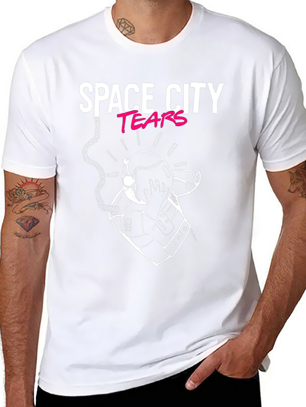 Space City Tears Graphic Black T-Shirt