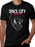 Space City Tears Graphic Black T-Shirt