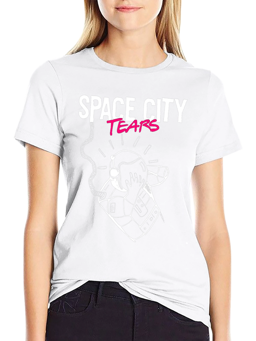 Space City Tears Graphic Black T-Shirt