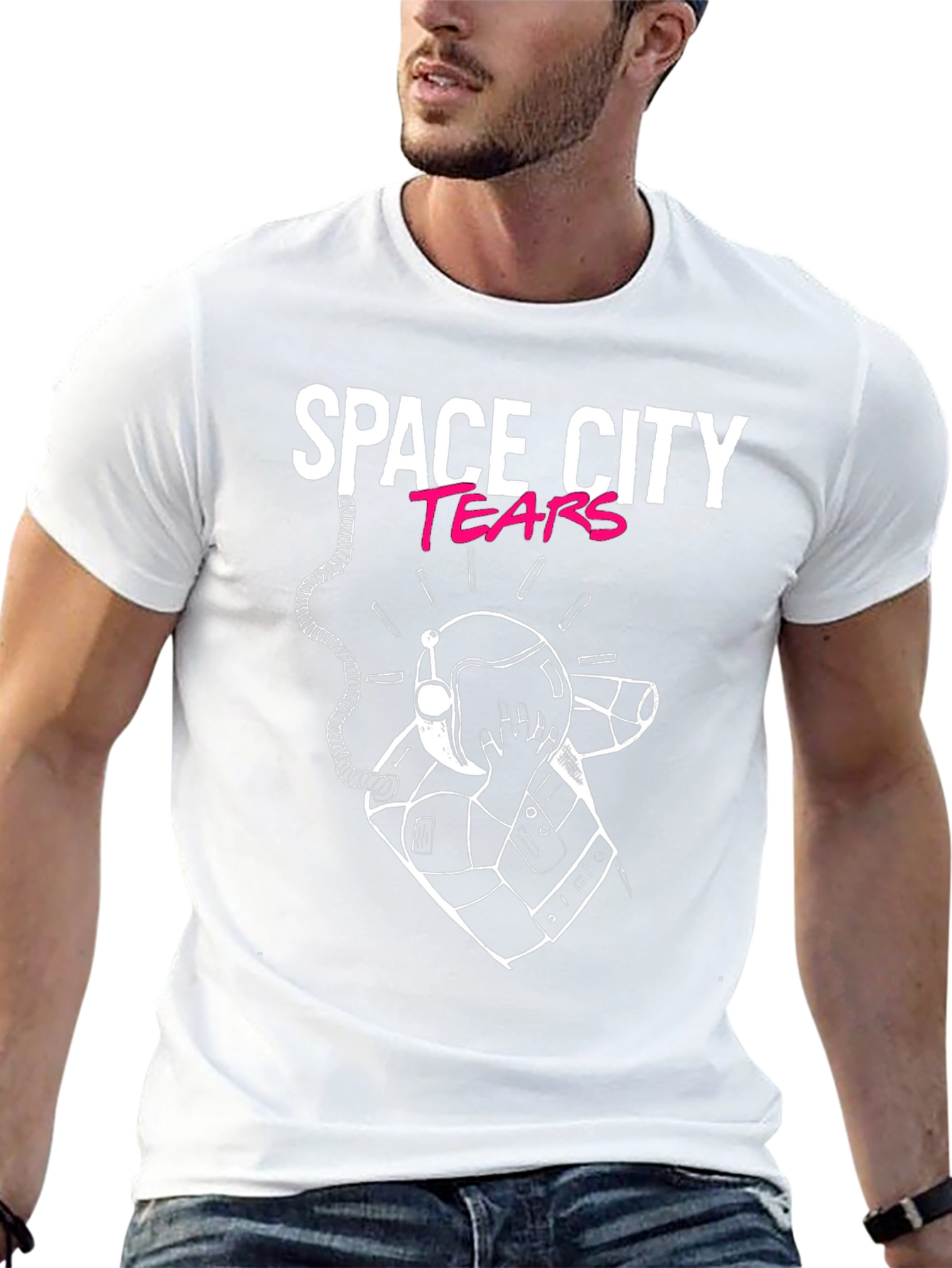 Space City Tears Graphic Black T-Shirt