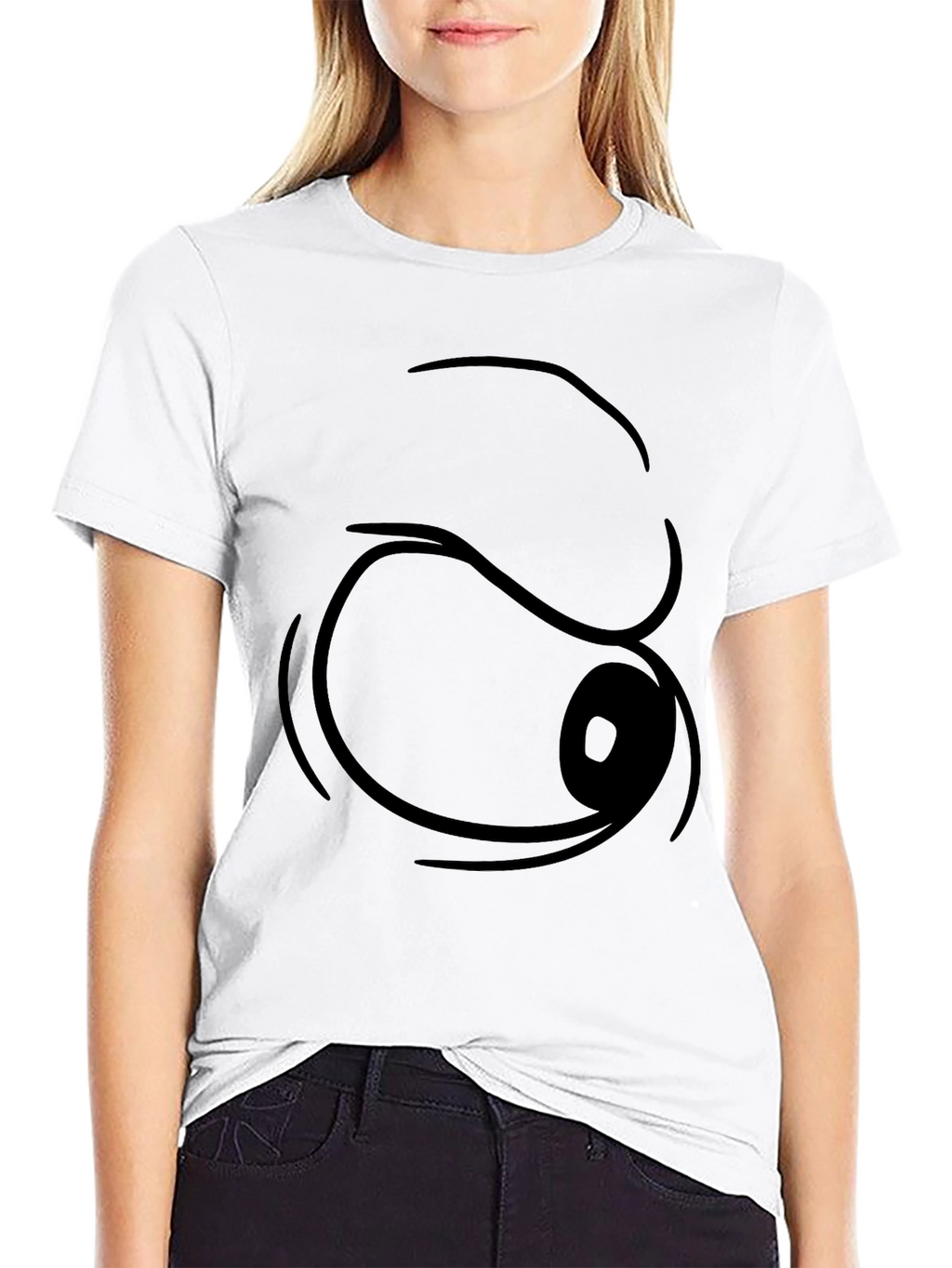 Funny Cartoon Eye T-Shirt - Black Graphic Tee