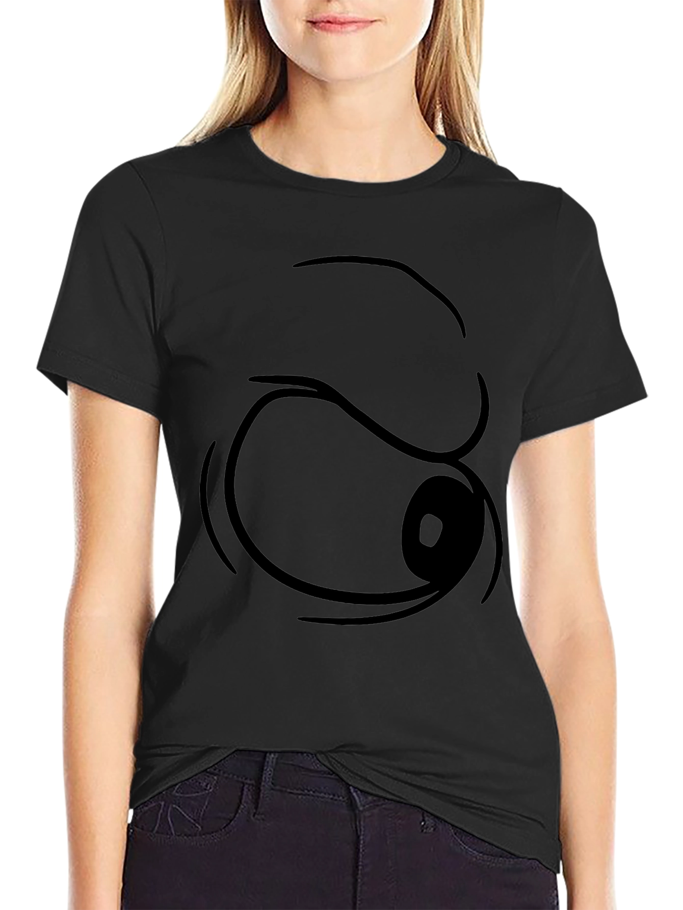 Funny Cartoon Eye T-Shirt - Black Graphic Tee