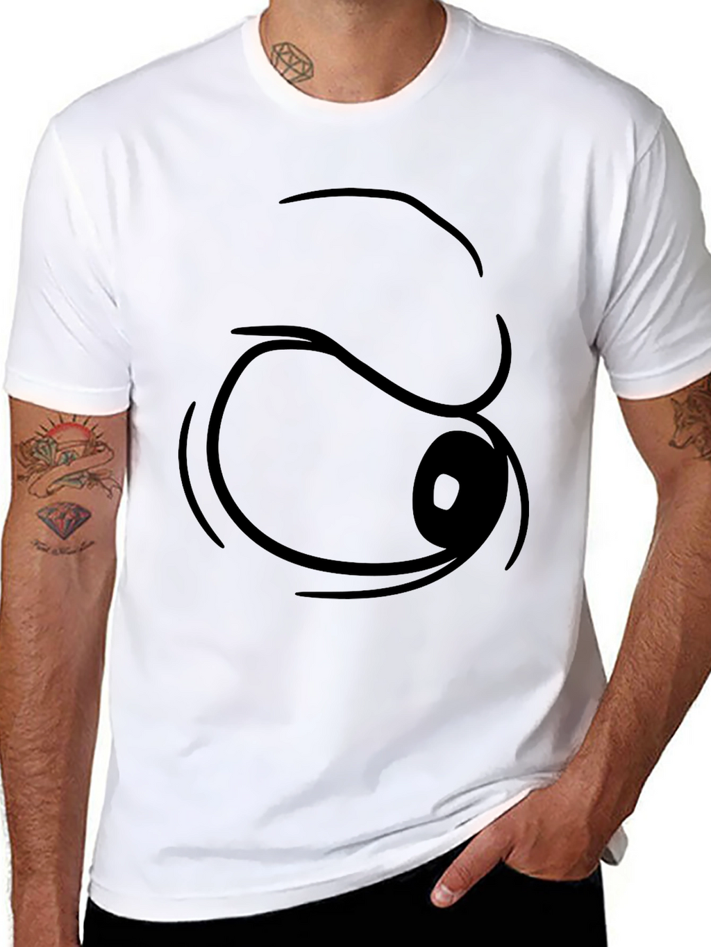 Funny Cartoon Eye T-Shirt - Black Graphic Tee