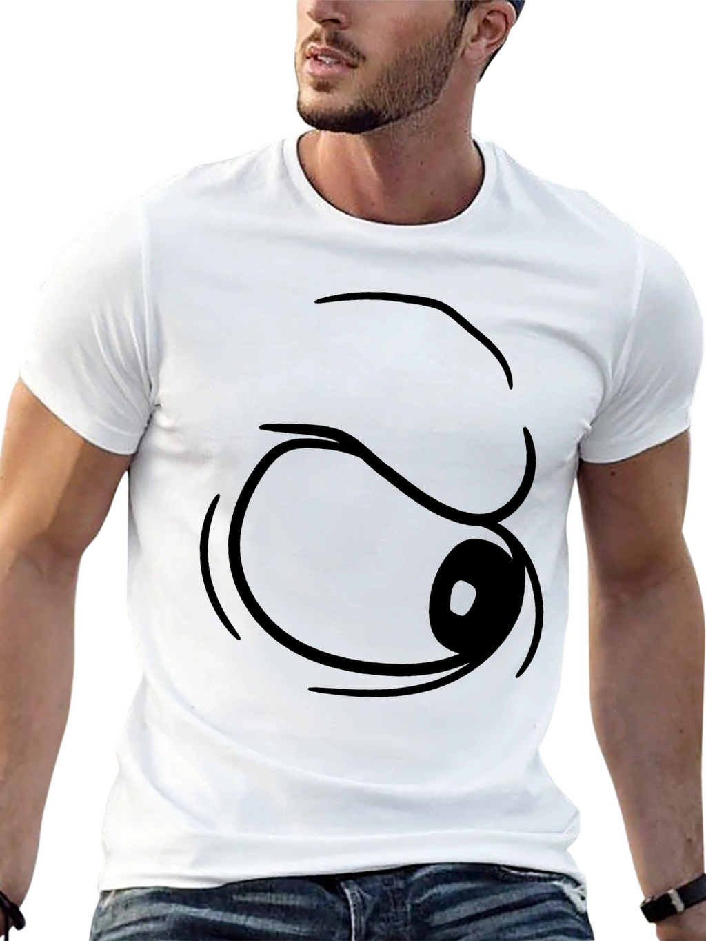 Funny Cartoon Eye T-Shirt - Black Graphic Tee