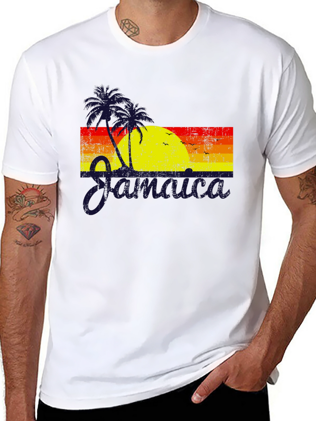 Jamaica Sunset Graphic T-Shirt - Tropical Island Vibes