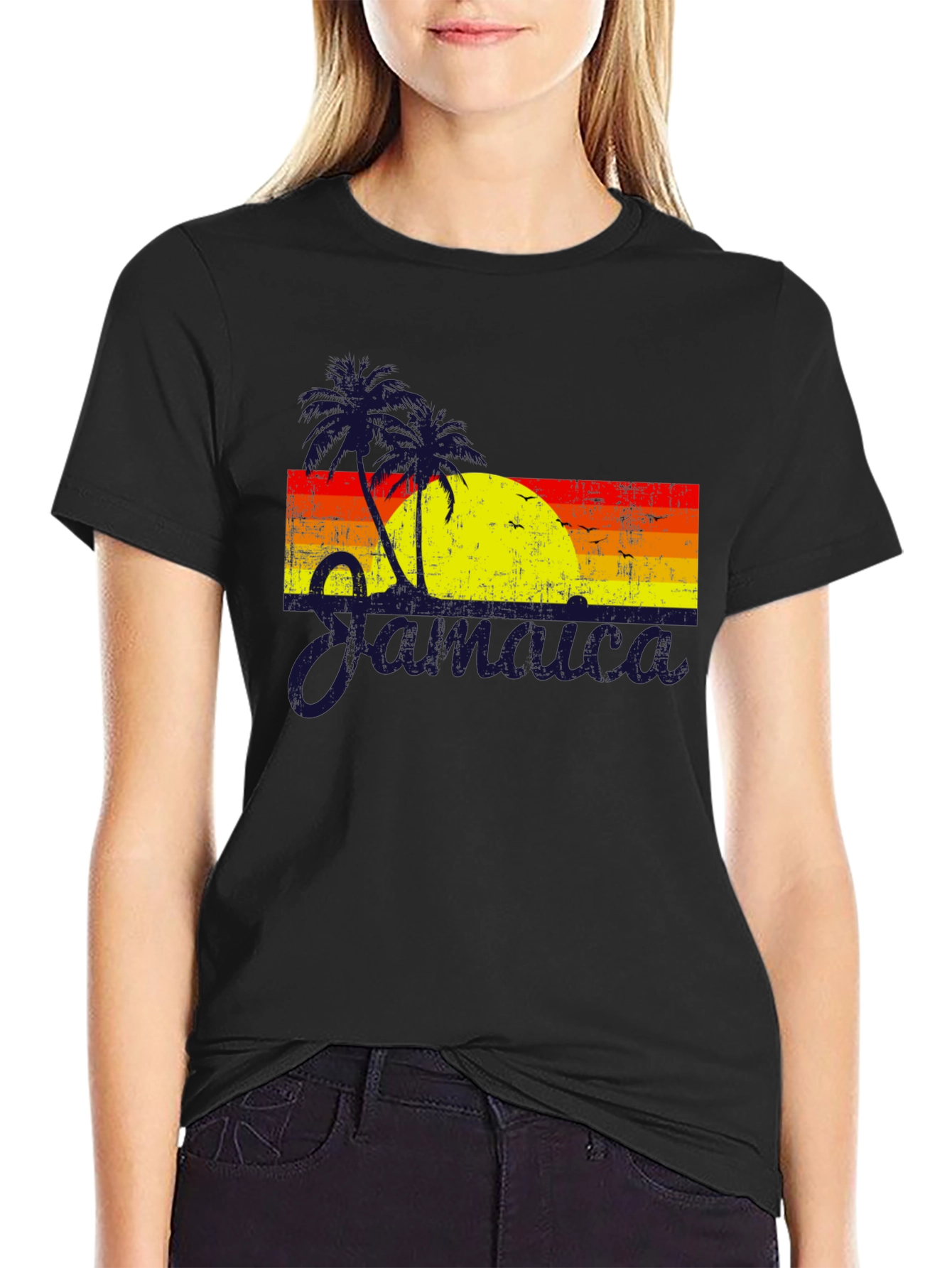Jamaica Sunset Graphic T-Shirt - Tropical Island Vibes