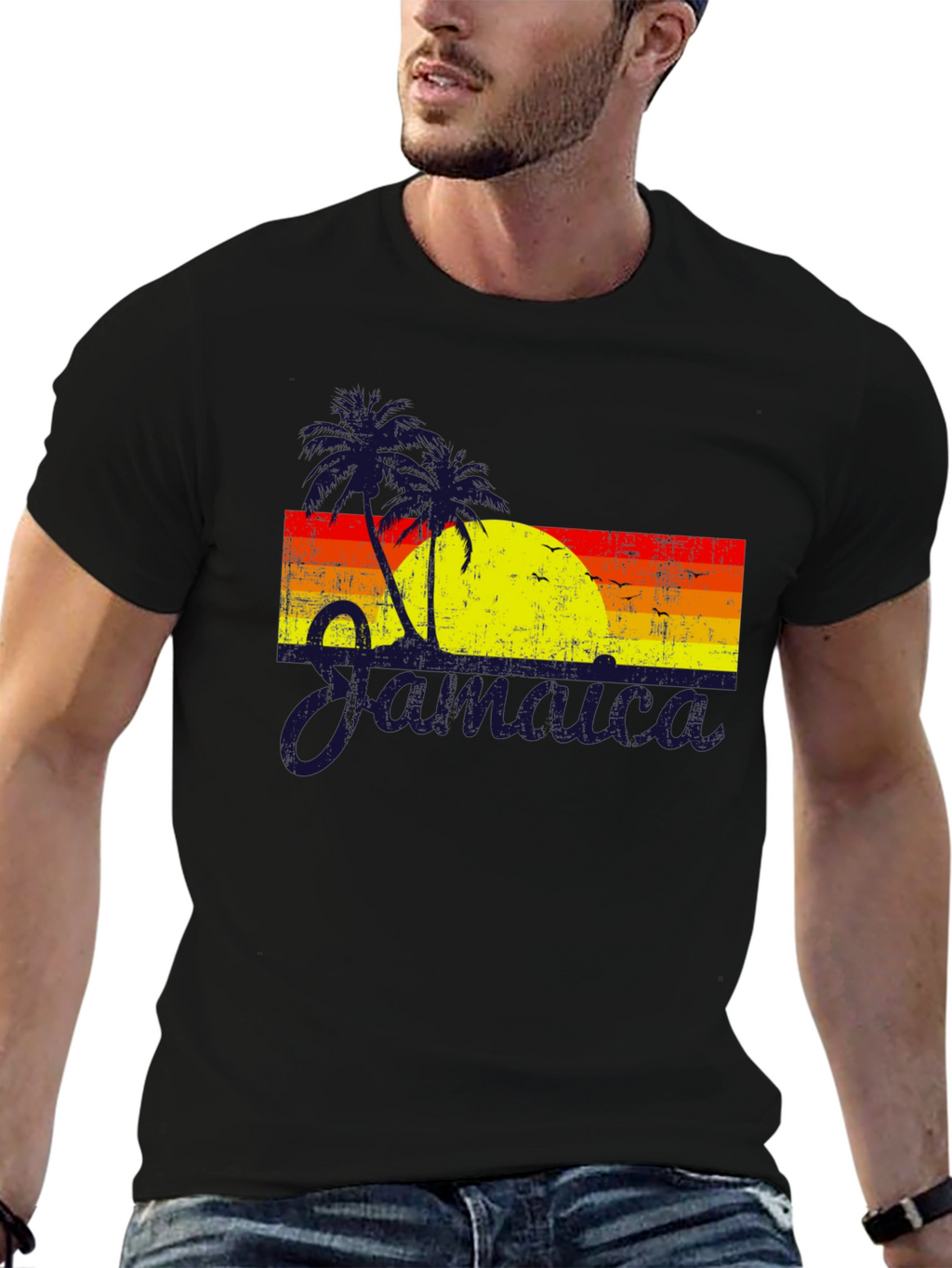 Jamaica Sunset Graphic T-Shirt - Tropical Island Vibes