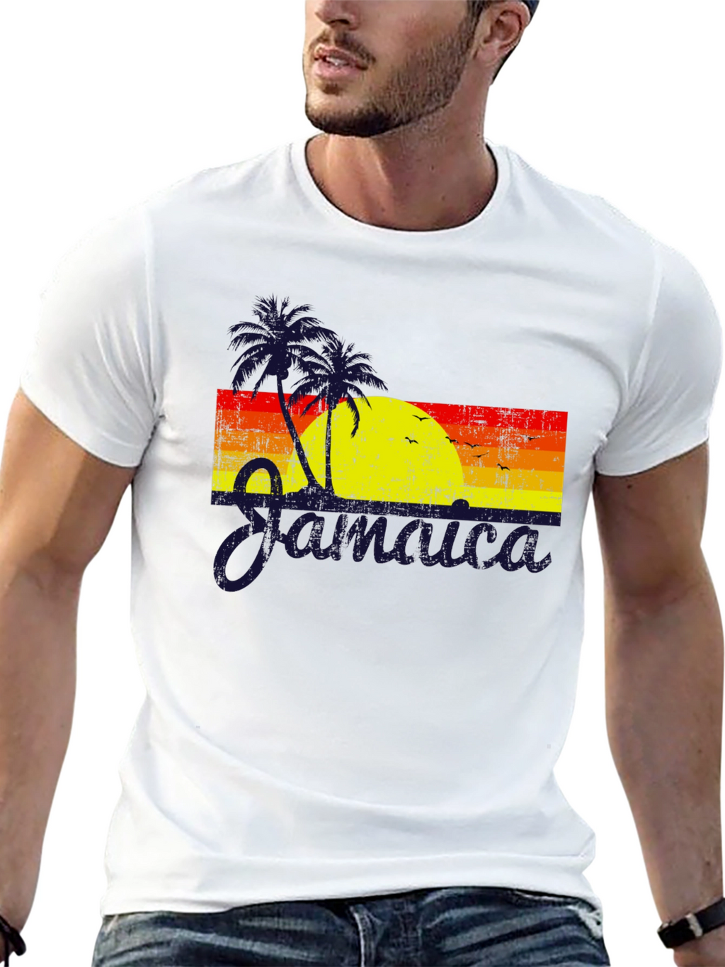 Jamaica Sunset Graphic T-Shirt - Tropical Island Vibes