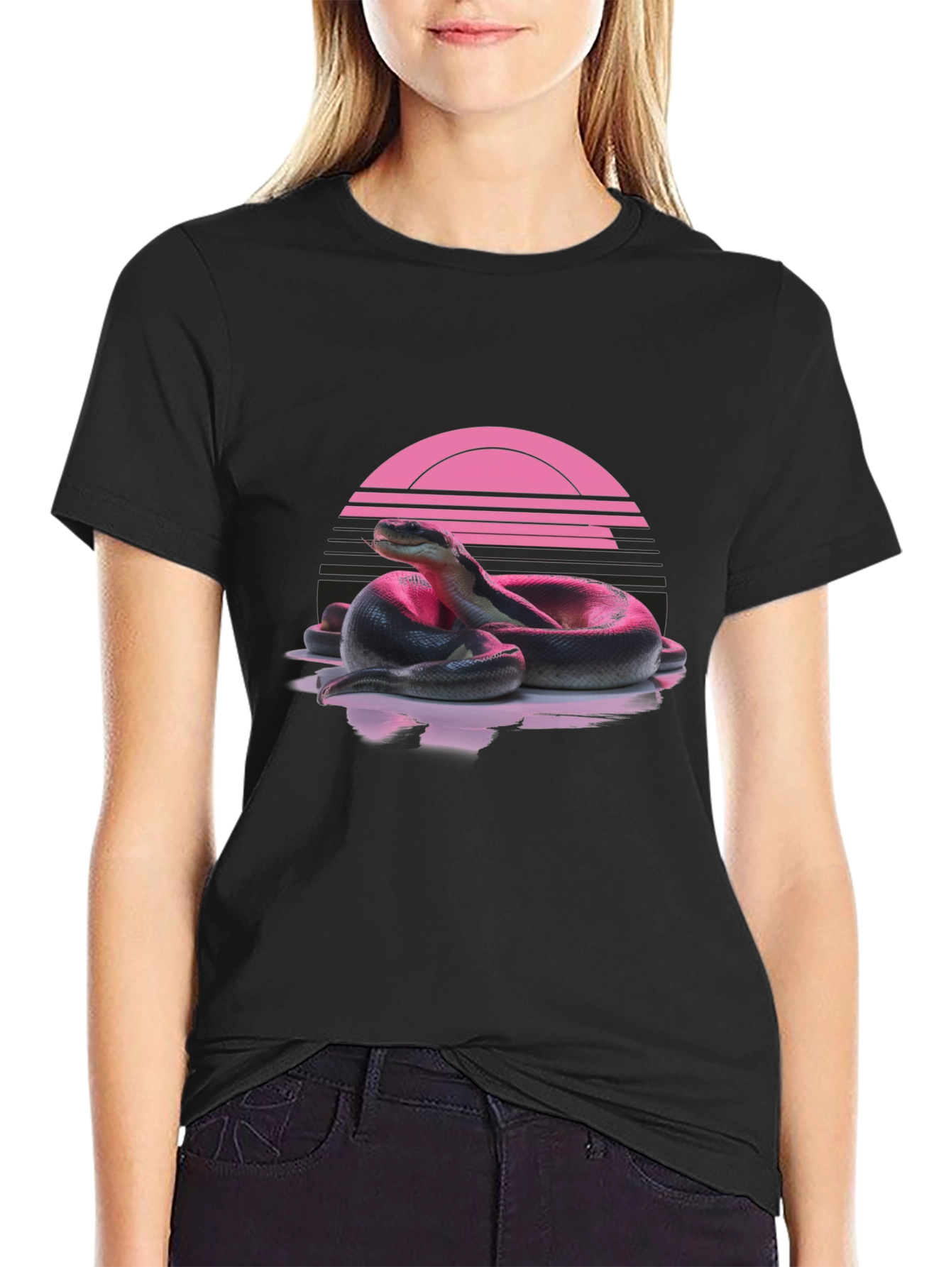 Retro Snake T-Shirt - Black