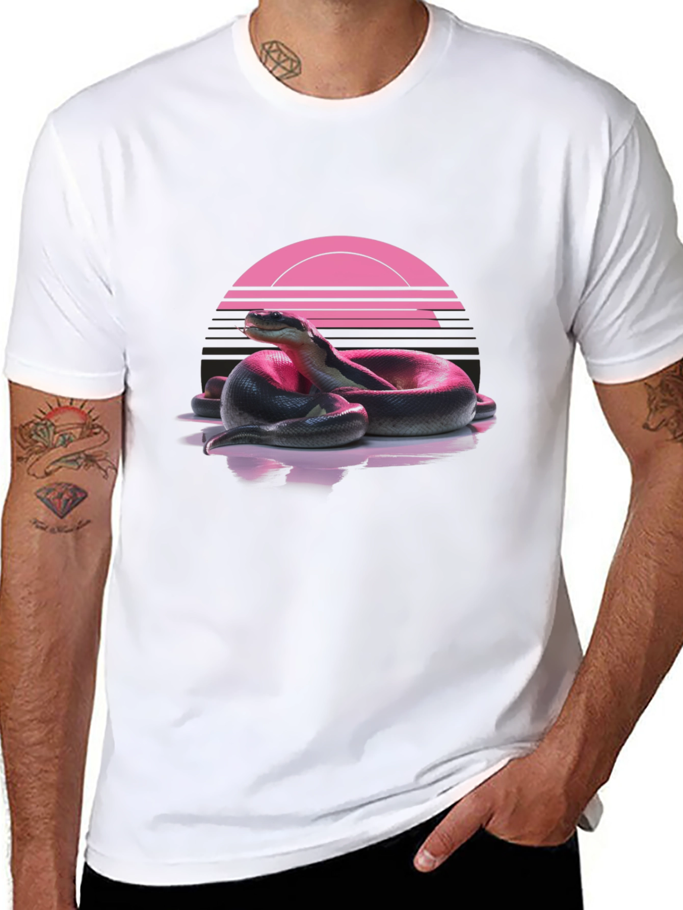 Retro Snake T-Shirt - Black