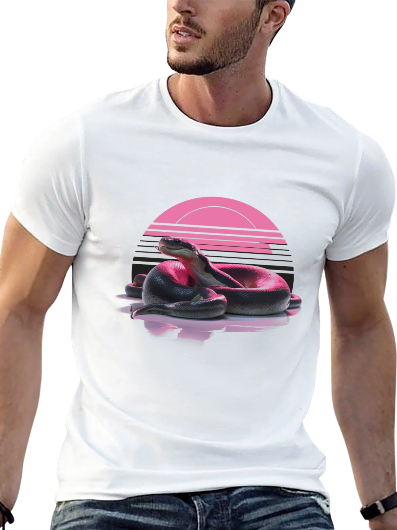 Retro Snake T-Shirt - Black
